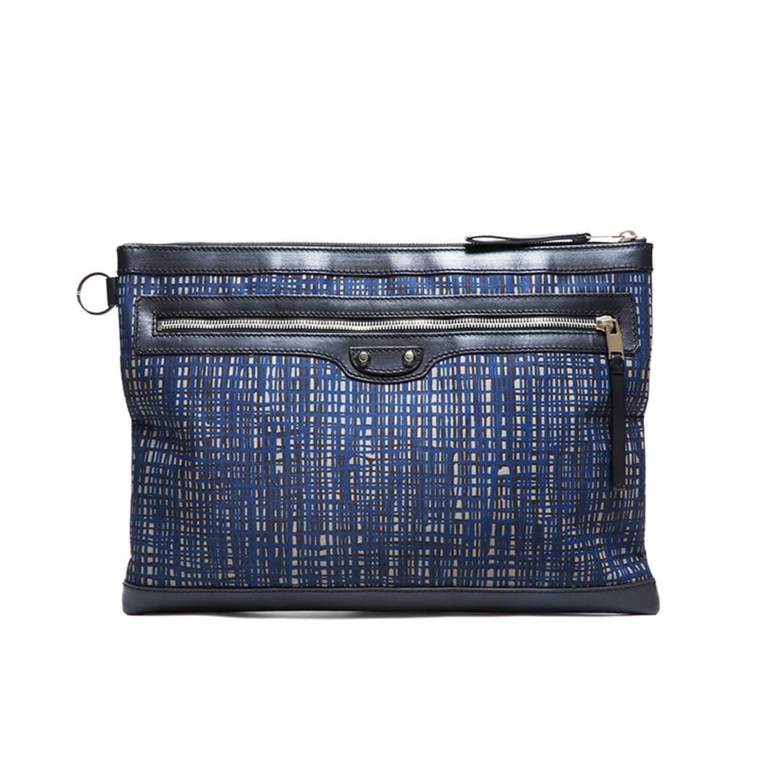 Balenciaga Clip Nylon Check Clutch Bag, Navy, WS22723: --- Catalog ---Category: SizeSize (HxWxD): 26.5cm x 38cm x 5.00mm / 10.43'' x 14.96'' x 0.19''Category: DesignType: Clutch bagColor: NavyGender: Women,Men,UnisexMaterial: Nylon Category: GeneralBrand: