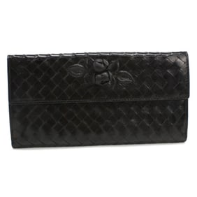 BOTTEGA VENETA Bottega Veneta Bifold Long Wallet 134075 V5281 1000 Double-Snap Intrecciato Leather