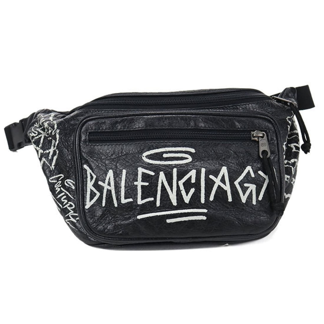 BALENCIAGA Graffiti Belt Bag 529550 Men's Black: --- Catalog ---Category: SizeSize (HxWxD): 17cm x 20cm x 9cm / 6.69'' x 7.87'' x 3.54''Category: DesignType: Sling bagColor: BlackGender: MenMaterial: Leather Category: GeneralBrand: BalenciagaCountry