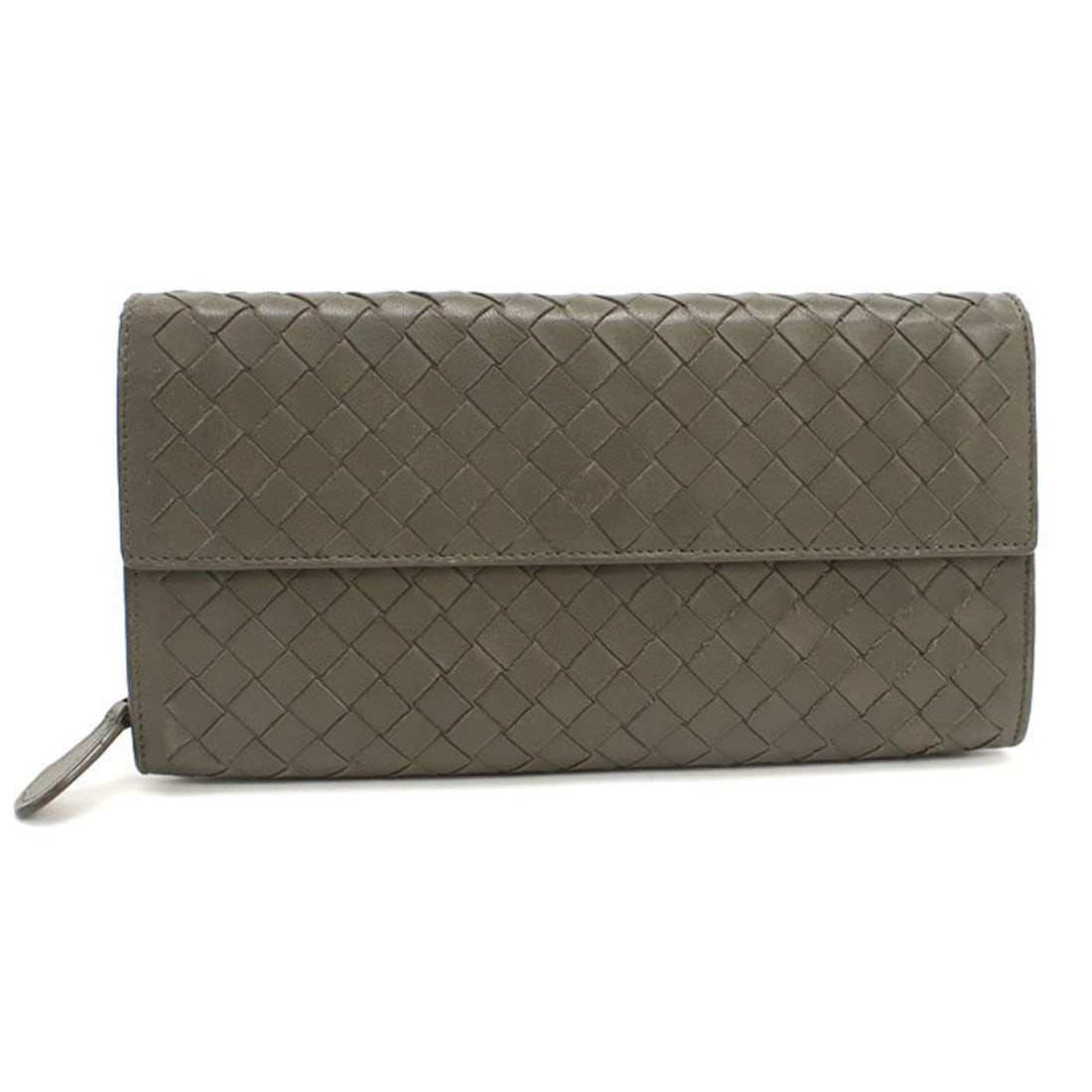 BOTTEGA VENETA Bottega Veneta Large Flap Wallet in Intrecciato, Khaki, Women's: --- Catalog ---Category: SizeSize (HxWxD): 10cm x 19cm x 2cm / 3.93'' x 7.48'' x 0.78''Category: DesignType: Long wallet (bi-fold)Color: KhakiGender: WomenMaterial: Leather Leather/Fur Type: LambskinC