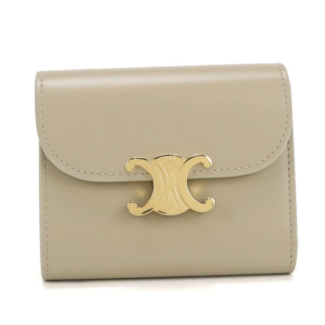 CELINE Triomphe Small Flap Wallet (10D783DPV) in Beige (1 of 9)