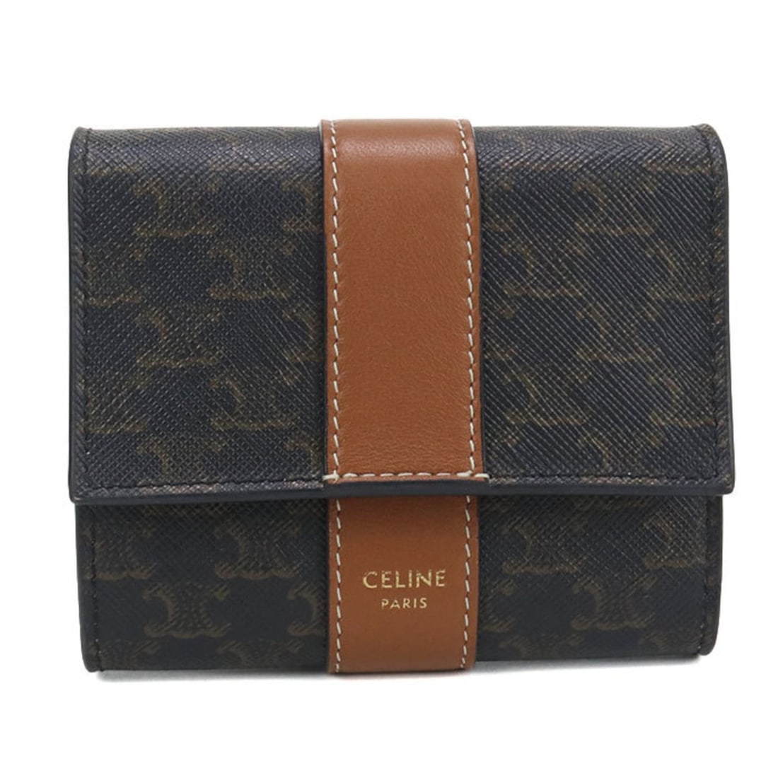 CELINE Small Tri-fold Wallet 10D572BZ9 in Triomphe Canvas, Brown, Women's: --- Catalog ---Category: SizeSize (HxWxD): 9cm x 10.5cm x 2.5cm / 3.54'' x 4.13'' x 0.98''Category: DesignType: Wallet (tri-fold)Color: BrownGender: WomenMaterial: PVC Category: GeneralBrand: CelineCo
