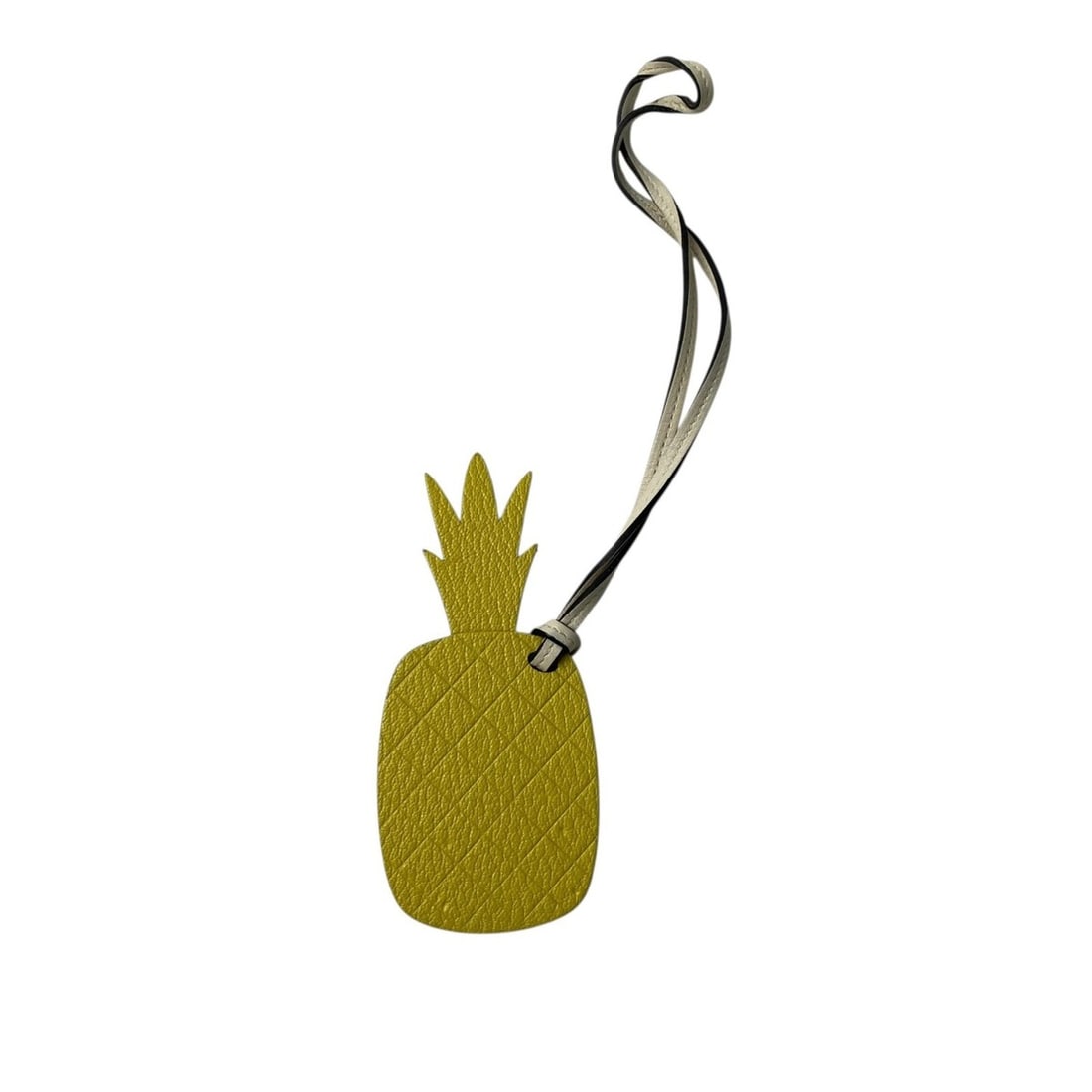 Hermes HERMES Women's Petit H Pineapple Bag Charm: --- Catalog ---Category: SizeSize (HxWxD): 260.00mm x 55.00mm / 10.24'' x 2.17''Category: DesignType: Handbag charmColor: Blue, YellowGender: WomenMaterial: LeatherCategory: GeneralBrand: Hermes--- It