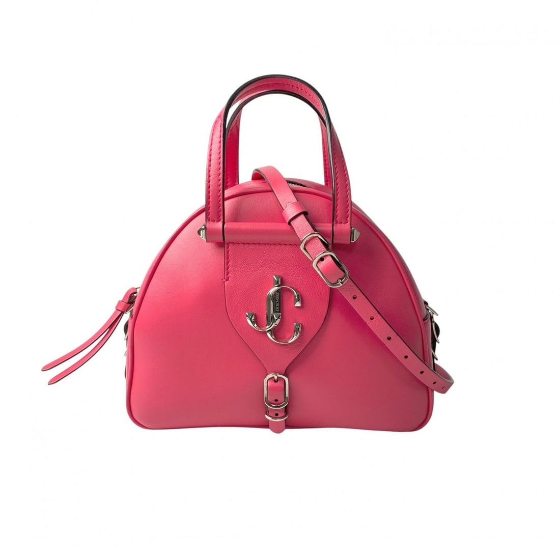 JIMMY CHOO Women's Bowling Bag, 2-way Handbag, Shoulder Crossbody Bag: --- Catalog ---Category: SizeWeight: 610g / 1.34lb.Size (HxWxD): 19cm x 23cm x 10cm / 7.48'' x 9.05'' x 3.93''Strap Length: 125cm / 49.21''Category: DesignType: Handbag, Shoulder bagColor: PinkGender: