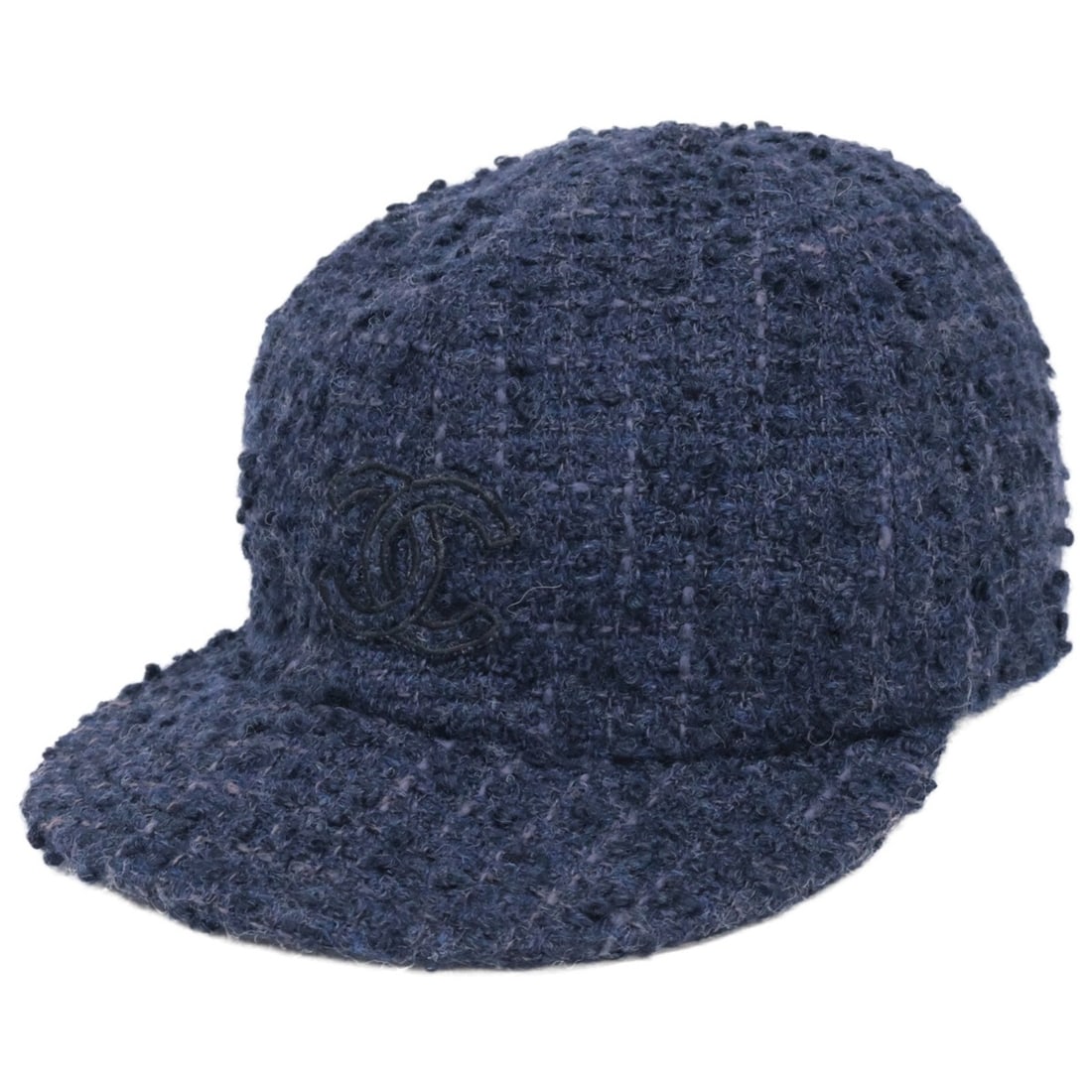 CHANEL 2022AW AA8562 Coco Mark Tweed Cap, Size M, Navy, Women's: --- Catalog ---Category: DesignType: CapColor: NavyGender: WomenMaterial: Tweed Embellishments: AbrasionCategory: GeneralBrand: ChanelCountry of Origin: FranceCategory: MeasurementsCircumference: 56cm
