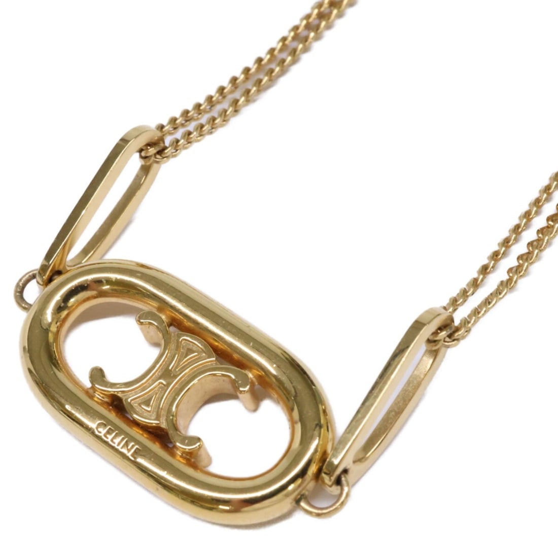 CELINE Triomphe Top Chain Necklace Gold Women's (1 of 13)