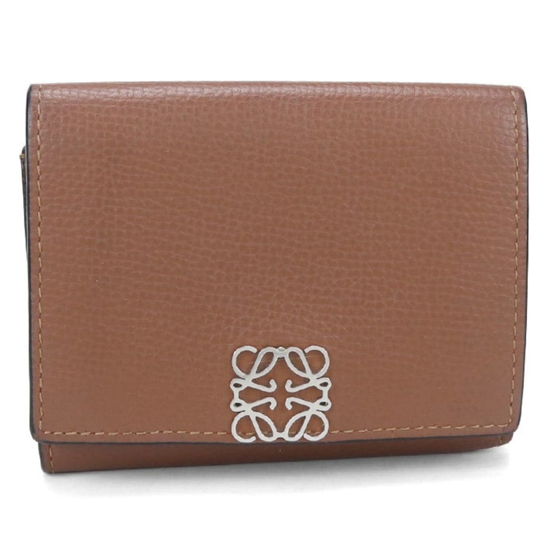 LOEWE Tri-fold Wallet Anagram Women's Brown (1 of 9)