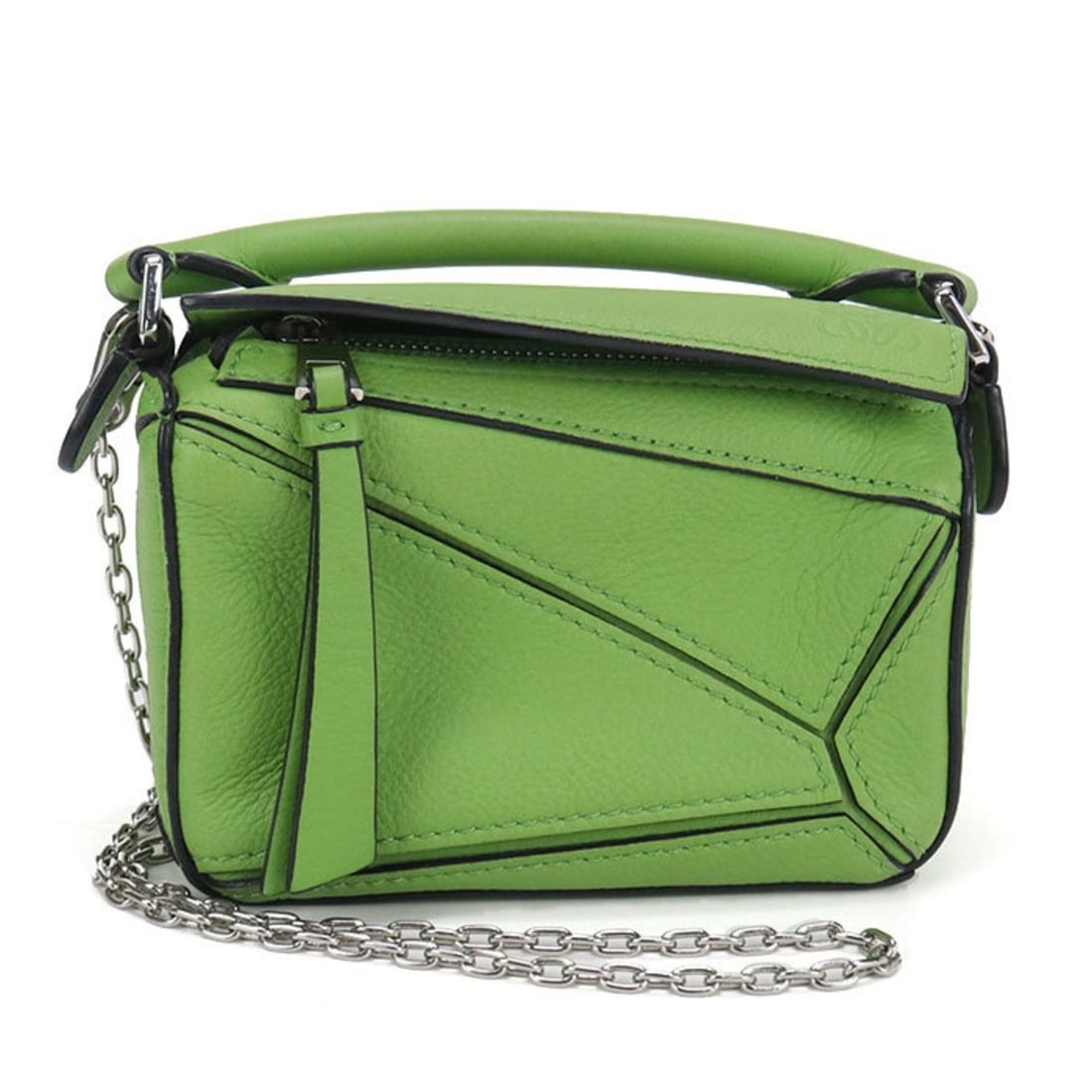LOEWE Puzzle Bag Nano 2-Way Shoulder Bag, Women's, Green: --- Catalog ---Category: SizeSize (HxWxD): 10cm x 13.5cm x 5.5cm / 3.93'' x 5.31'' x 2.16''Category: DesignType: Shoulder bagColor: GreenGender: WomenMaterial: Leather Category: GeneralBrand: LoeweCou