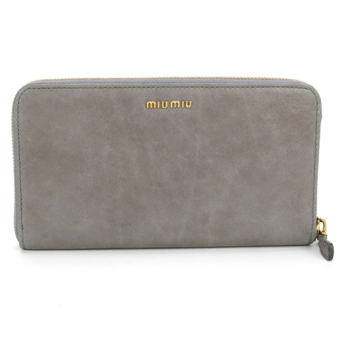 Miu Miu MIU Outlet Long Wallet with Zip-Around Closure, 5M0506, Women's, Gray: --- Catalog ---Category: SizeSize (HxWxD): 10.5cm x 18.5cm x 2cm / 4.13'' x 7.28'' x 0.78''Category: DesignType: Coin purse/coin caseColor: GrayGender: WomenMaterial: Leather Category: GeneralMPN: 5M0