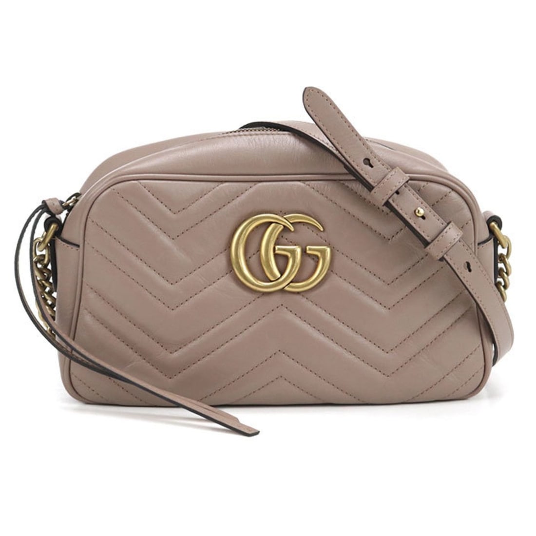 GUCCI GG Marmont Small Camera Bag, Beige, 447632, Women's, Crossbody Shoulder Bag: --- Catalog ---Category: SizeSize (HxWxD): 13cm x 23.5cm x 7cm / 5.11'' x 9.25'' x 2.75''Category: DesignType: Shoulder bagColor: BeigeGender: WomenMaterial: Leather Category: GeneralMPN: 447632Brand: