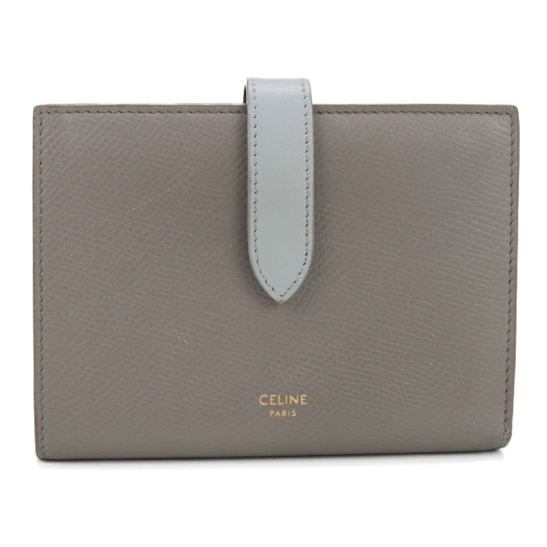 CELINE Bi-fold Wallet 10B64 3BRU.10PI Medium Strap Women's Gray (1 of 20)