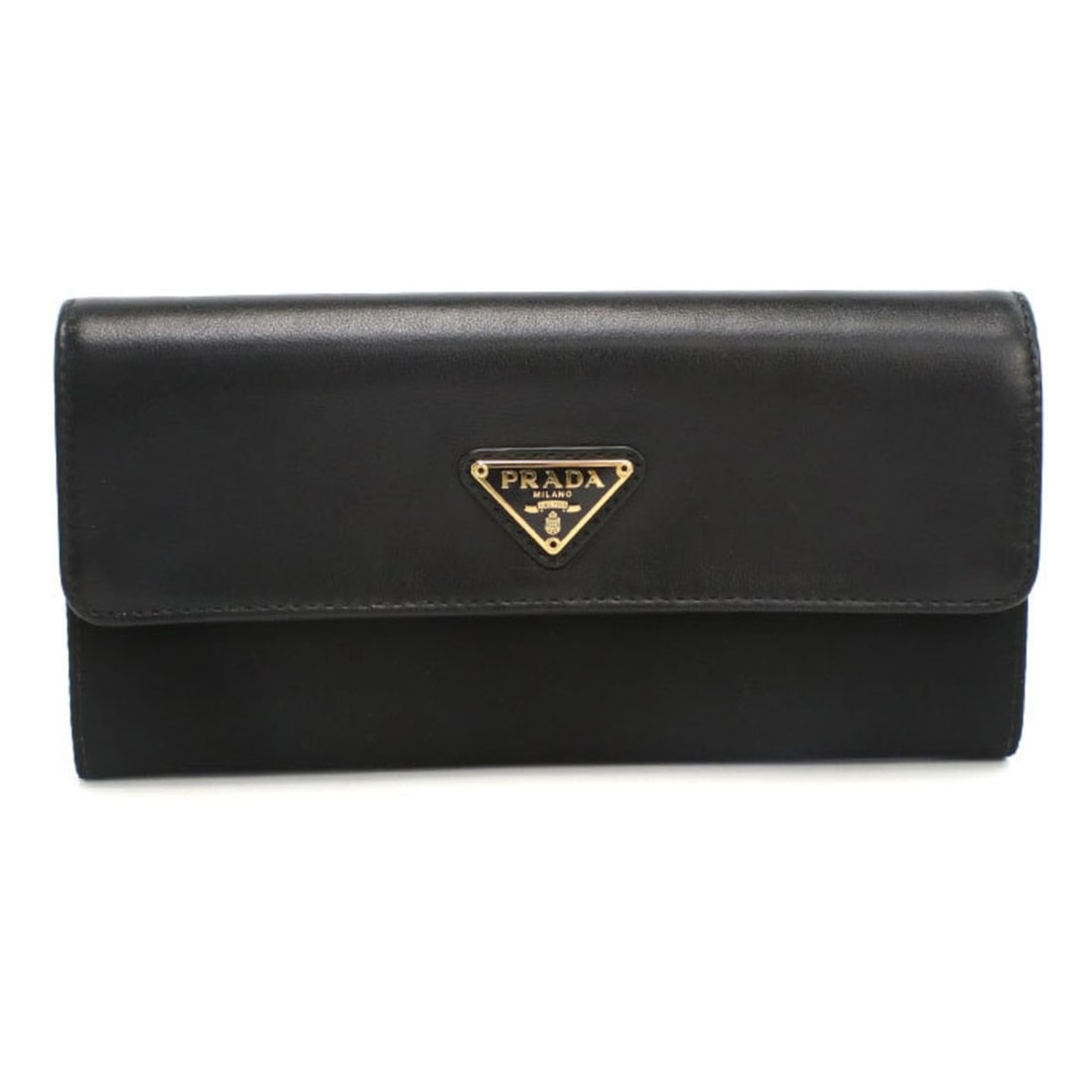 PRADA Prada Bifold Long Wallet 1M1037 Saffiano Triangle Women's Black: --- Catalog ---Category: SizeSize (HxWxD): 9.5cm x 19cm x 2.5cm / 3.74'' x 7.48'' x 0.98''Category: DesignType: Long wallet (bi-fold)Color: BlackGender: WomenMaterial: Nylon , Leather Leather/Fur Type