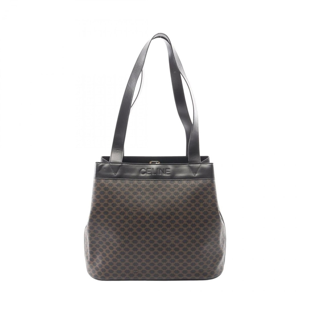 Celine Macadam Tote Bag, Handbag, Coated Canvas and Leather, Women's, Black Brown (1 of 20)