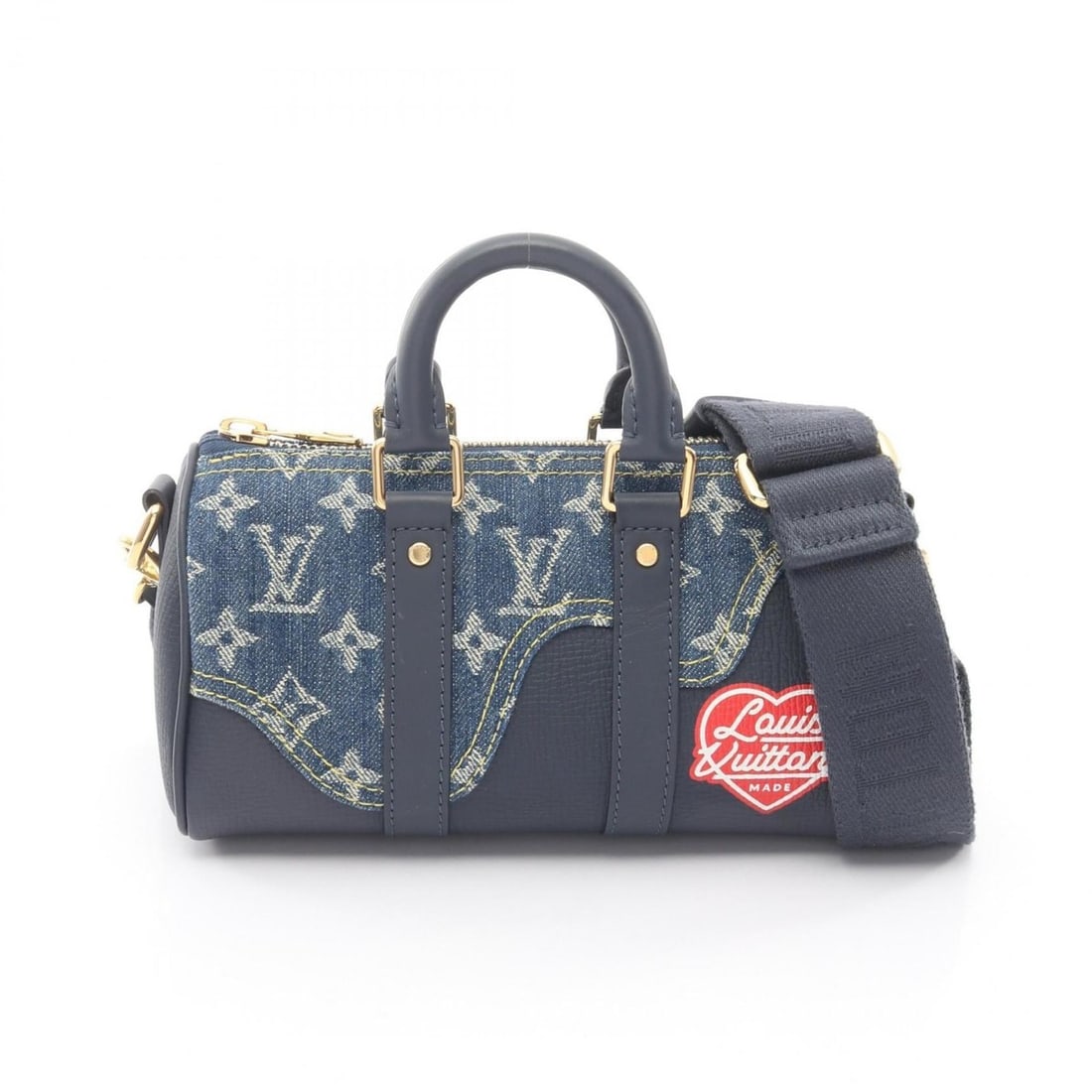 Louis Vuitton x NIGO Keepall XS Handbag, Canvas, Leather, Monogram Denim, Women's, Blue, Navy,: --- Catalog ---Category: SizeSize (HxWxD): 12cm x 21cm x 9cm / 4.72'' x 8.26'' x 3.54''Category: DesignType: HandbagColor: Blue, NavyGender: WomenMaterial: Canvas Category: GeneralMPN: M81011Brand: Lo