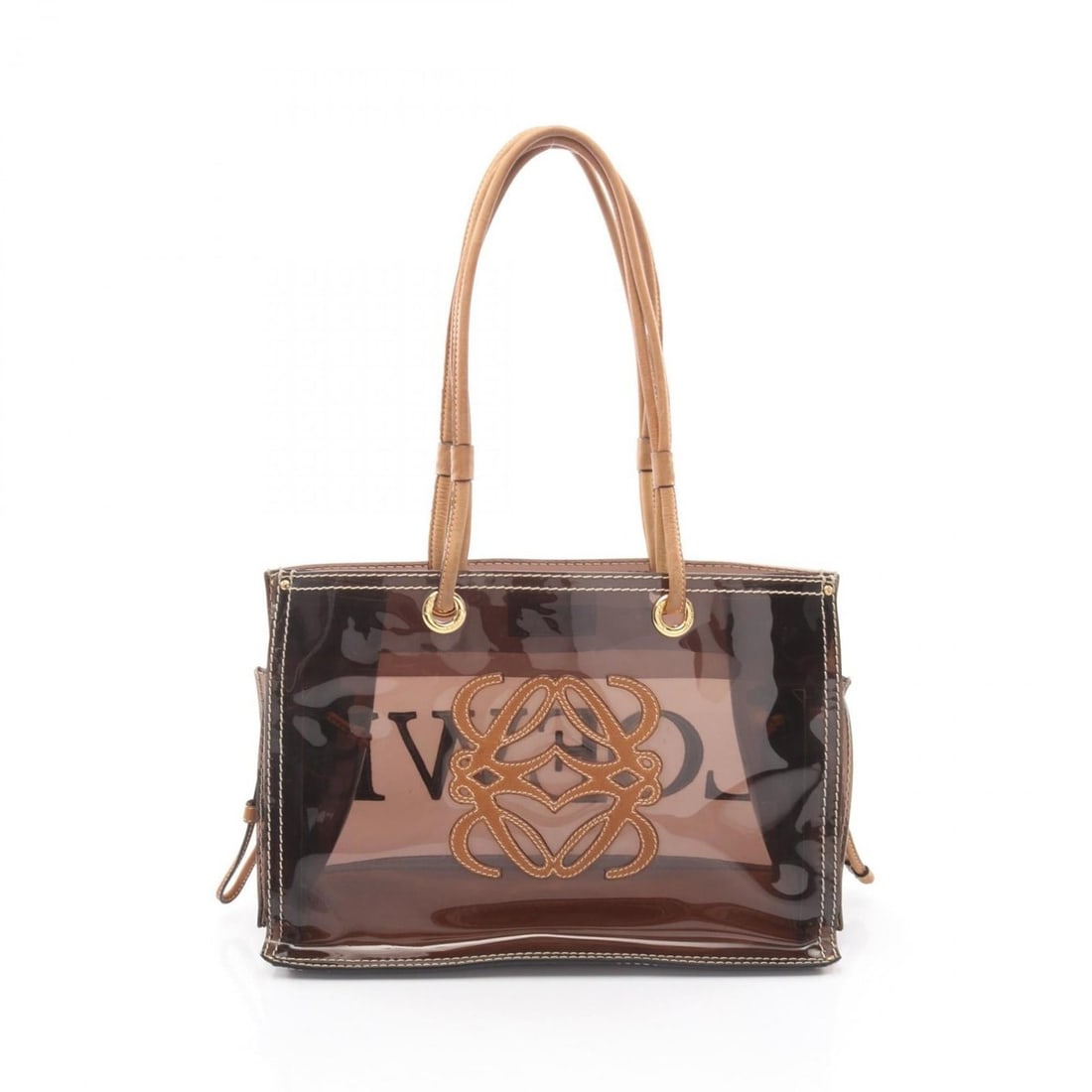 LOEWE Anagram Shopper Tote Bag, Vinyl and Leather, Women's, Brown: --- Catalog ---Category: SizeSize (HxWxD): 23cm x 33.5cm x 15cm / 9.05'' x 13.18'' x 5.9''Category: DesignType: Handbag, Tote bagColor: BrownGender: WomenMaterial: Vinyl , Leather Category: GeneralBra