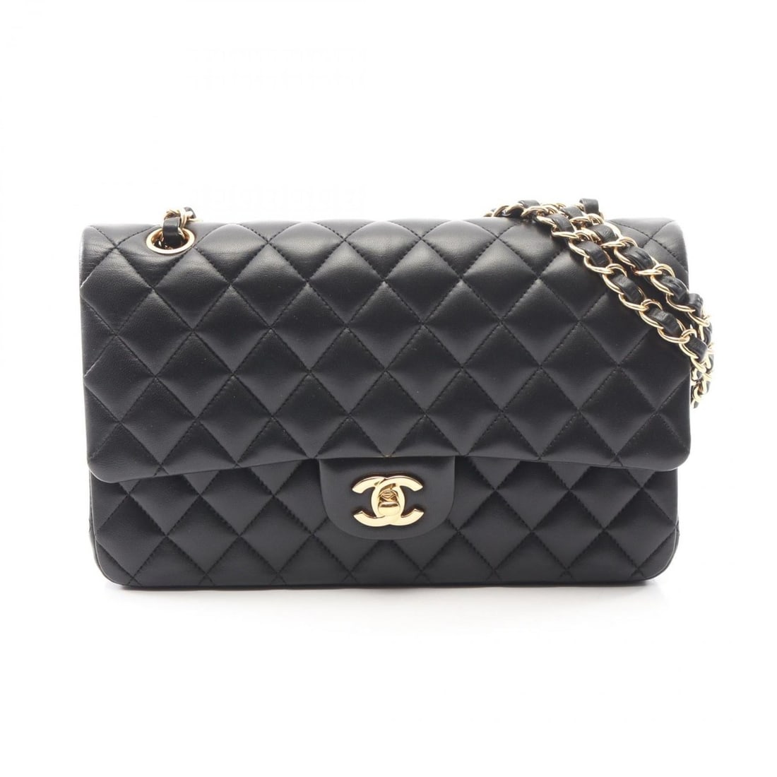 CHANEL Matelasse Double Flap Shoulder Bag/Handbag in Lambskin Leather, Black (1 of 20)