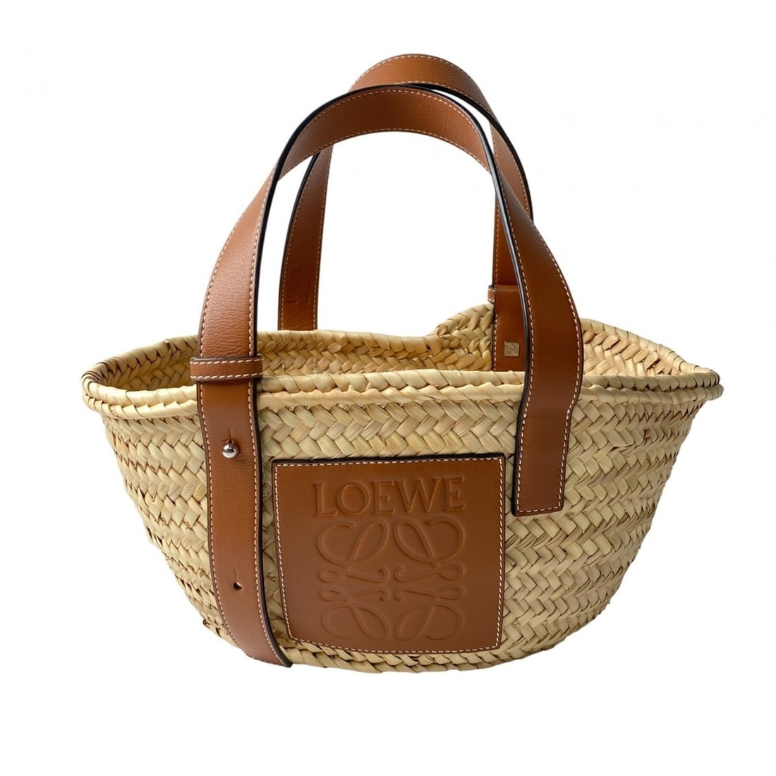 LOEWE basket bag handbag: --- Catalog ---Category: SizeWeight: 412g / 14.53oz.Size (HxWxD): 17cm x 34cm x 12cm / 6.69'' x 13.38'' x 4.72''Category: DesignType: HandbagColor: Beige, BrownGender: WomenMaterial: Leather Category: