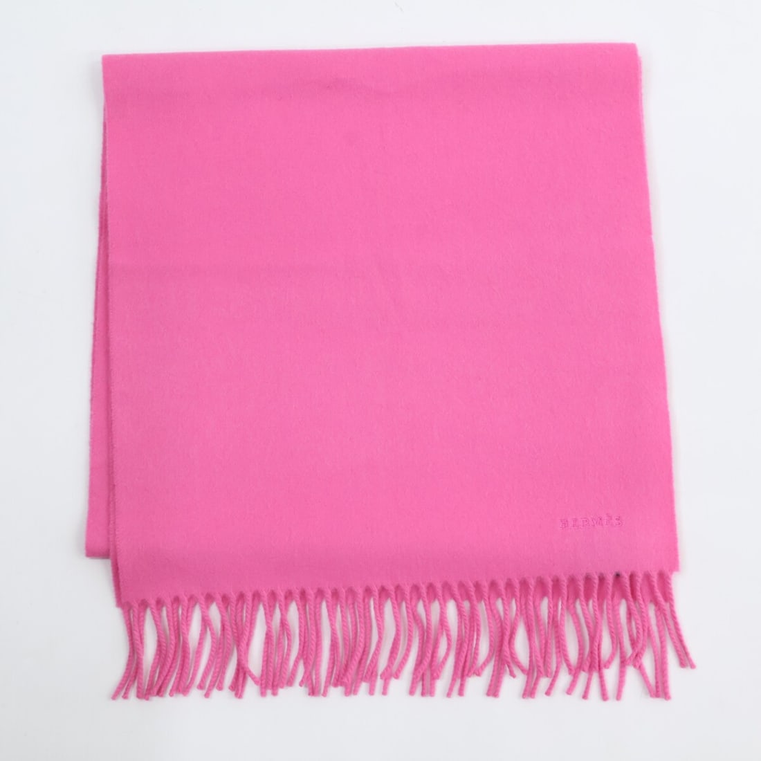 HERMES 100% Cashmere Fringe Scarf with Embroidered Logo, Pink, Women's: --- Catalog ---Category: SizeSize (LxW): 1.78m x 40cm / 70.07'' x 15.74''Category: DesignType: StoleColor: PinkGender: WomenMaterial: Cashmere Category: GeneralBrand: Hermes--- Item List ---Section: C