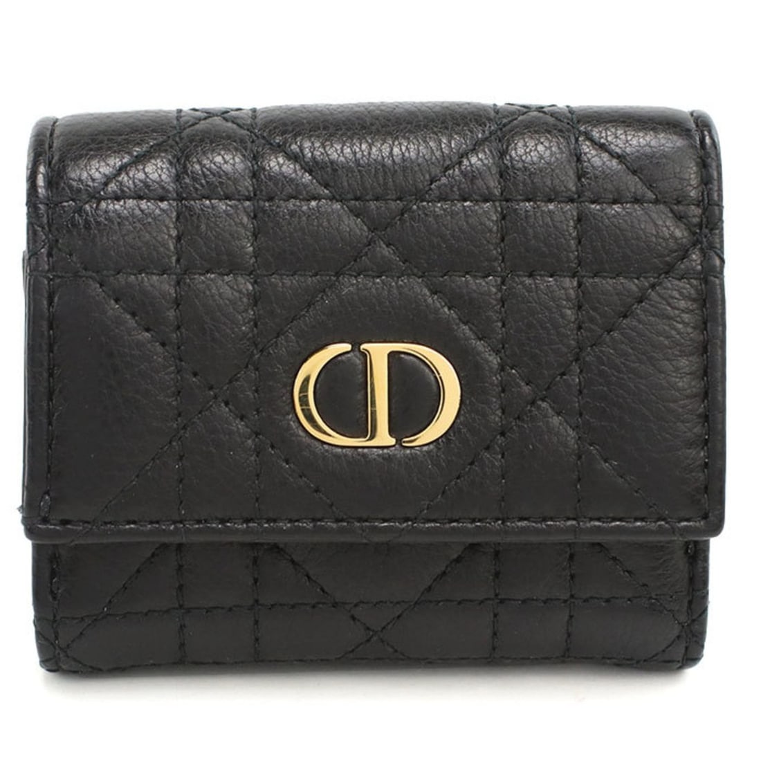 Christian Dior DIOR Dior Caro Tri-fold Wallet for Women, Black: --- Catalog ---Category: SizeSize (HxWxD): 8cm x 9.5cm x 2.5cm / 3.14'' x 3.74'' x 0.98''Category: DesignType: Wallet (tri-fold)Color: BlackGender: WomenMaterial: Leather Leather/Fur Type: CalfskinCat