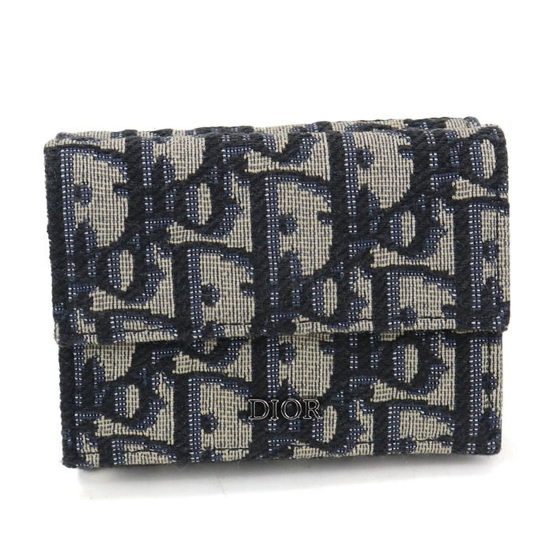 Christian Dior DIOR Dior Oblique Tri-fold Wallet, Women's, Navy: --- Catalog ---Category: SizeSize (HxWxD): 7cm x 9.5cm x 3cm / 2.75'' x 3.74'' x 1.18''Category: DesignType: Middle wallet (tri-fold)Color: NavyGender: WomenMaterial: Jacquard Category: GeneralBrand: