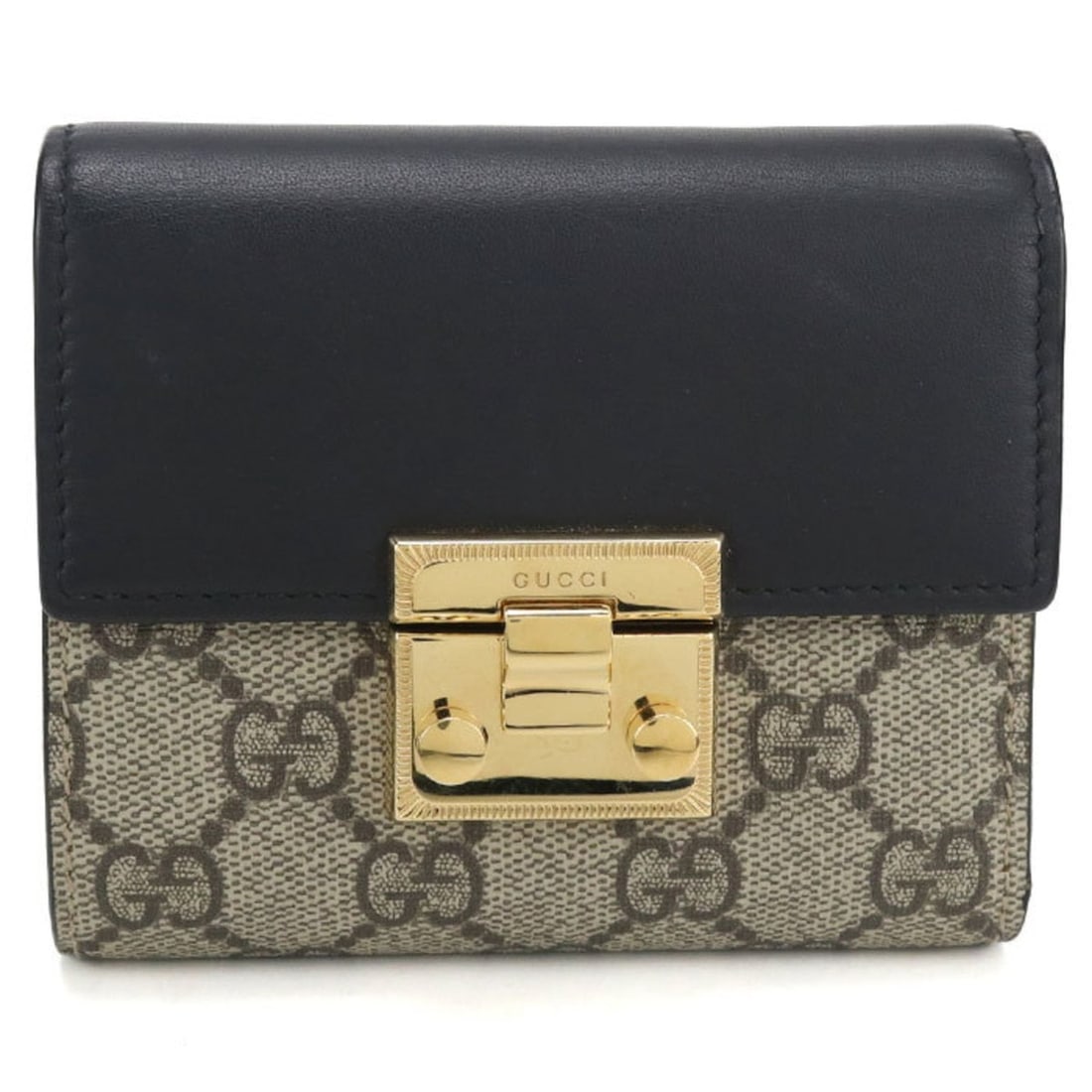 GUCCI Padlock Tri-fold Wallet 453155 Women's Beige: --- Catalog ---Category: SizeSize (HxWxD): 9.5cm x 11cm x 3cm / 3.74'' x 4.33'' x 1.18''Category: DesignType: Wallet (tri-fold)Color: BeigeGender: WomenMaterial: GG Supreme Category: GeneralLine: Padl