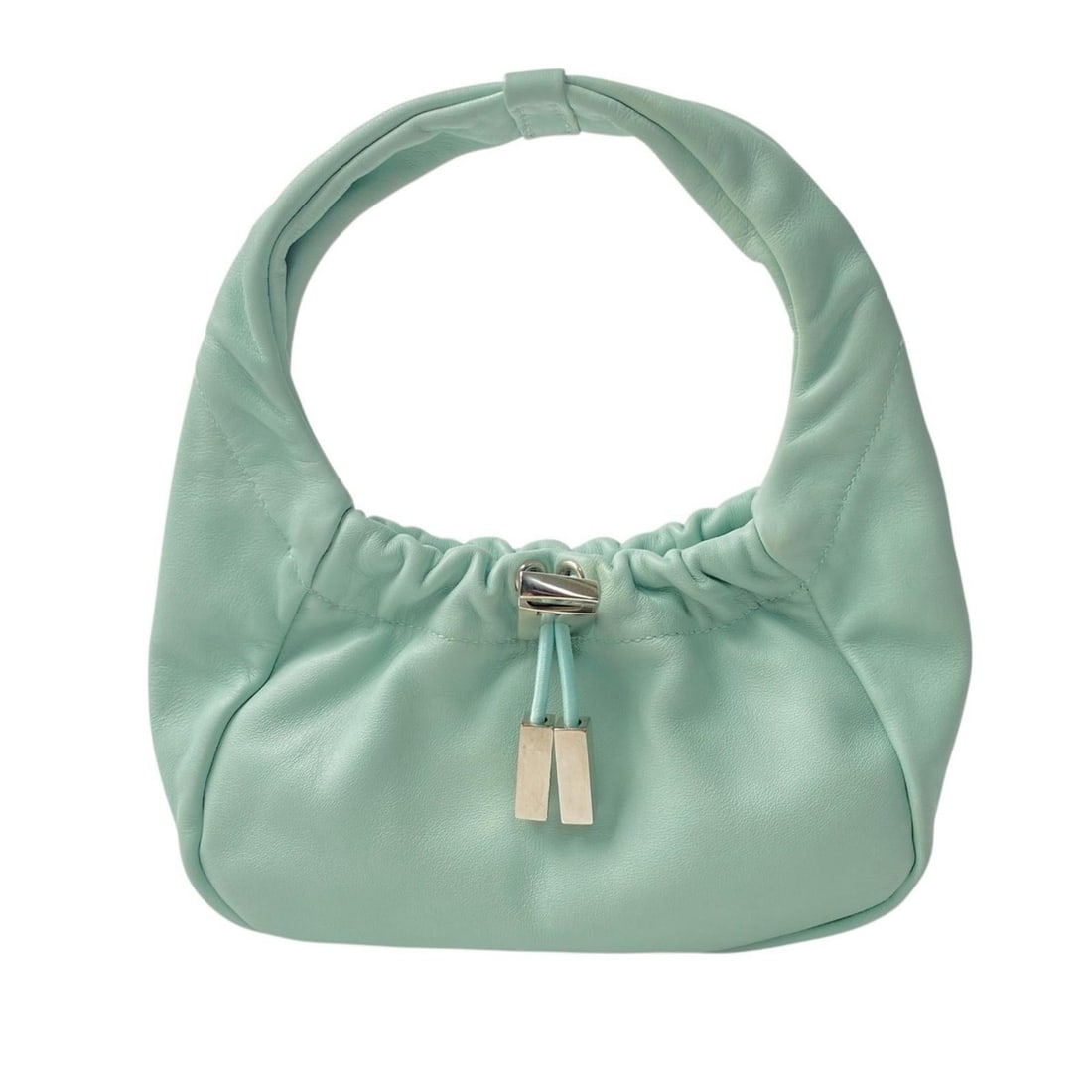 Salvatore Ferragamo Women's One-Shoulder Mini Handbag in Mint Green: --- Catalog ---Category: SizeSize (HxWxD): 10.5cm x 17cm x 6cm / 4.13'' x 6.69'' x 2.36''Category: DesignType: HandbagColor: Green, Mint blueGender: WomenMaterial: Leather Category: GeneralBrand: Salv