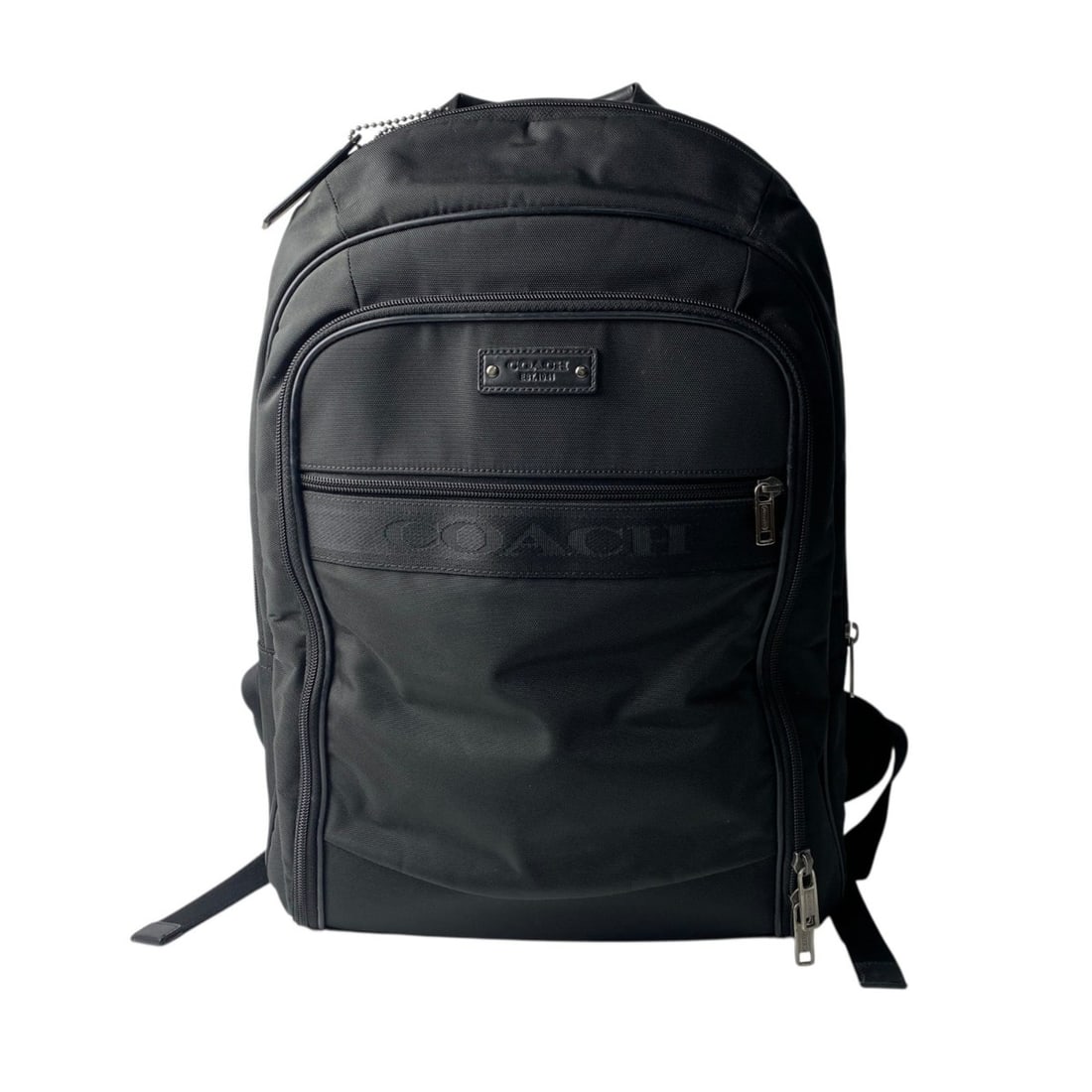 Coach Men's Nylon Backpack: --- Catalog ---Category: SizeSize (HxWxD): 49cm x 34cm x 10.5cm / 19.29'' x 13.38'' x 4.13''Category: DesignType: BackpackColor: BlackGender: MenMaterial: Nylon Category: GeneralBrand: Coach--- Item L