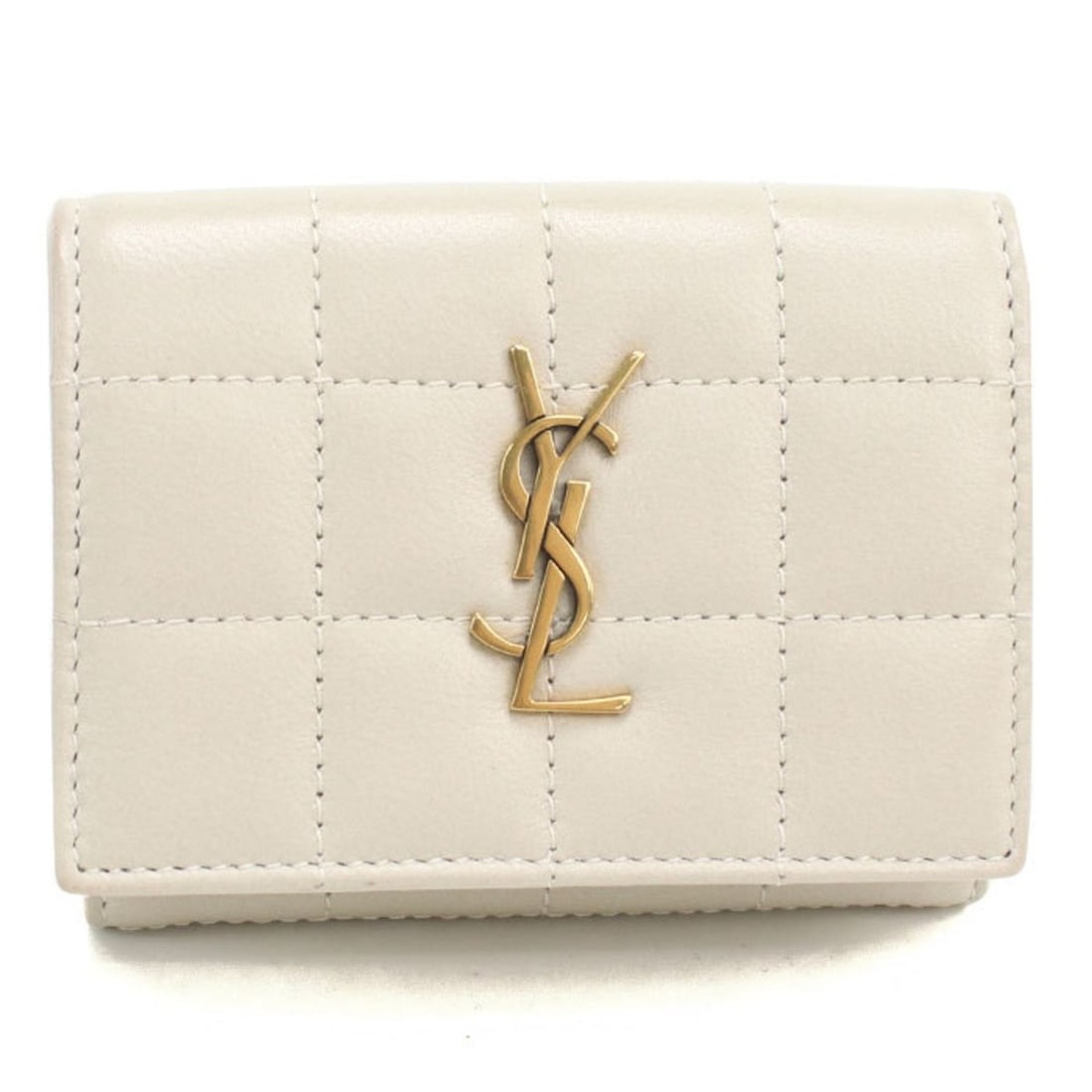 SAINT LAURENT Saint Laurent Tri-fold Wallet 787557 Cassandra Tressé Women's White: --- Catalog ---Category: SizeSize (HxWxD): 6.5cm x 9.5cm x 3cm / 2.55'' x 3.74'' x 1.18''Category: DesignType: Coin purse/coin caseColor: WhiteGender: WomenMaterial: Leather Category: GeneralMPN: 7875