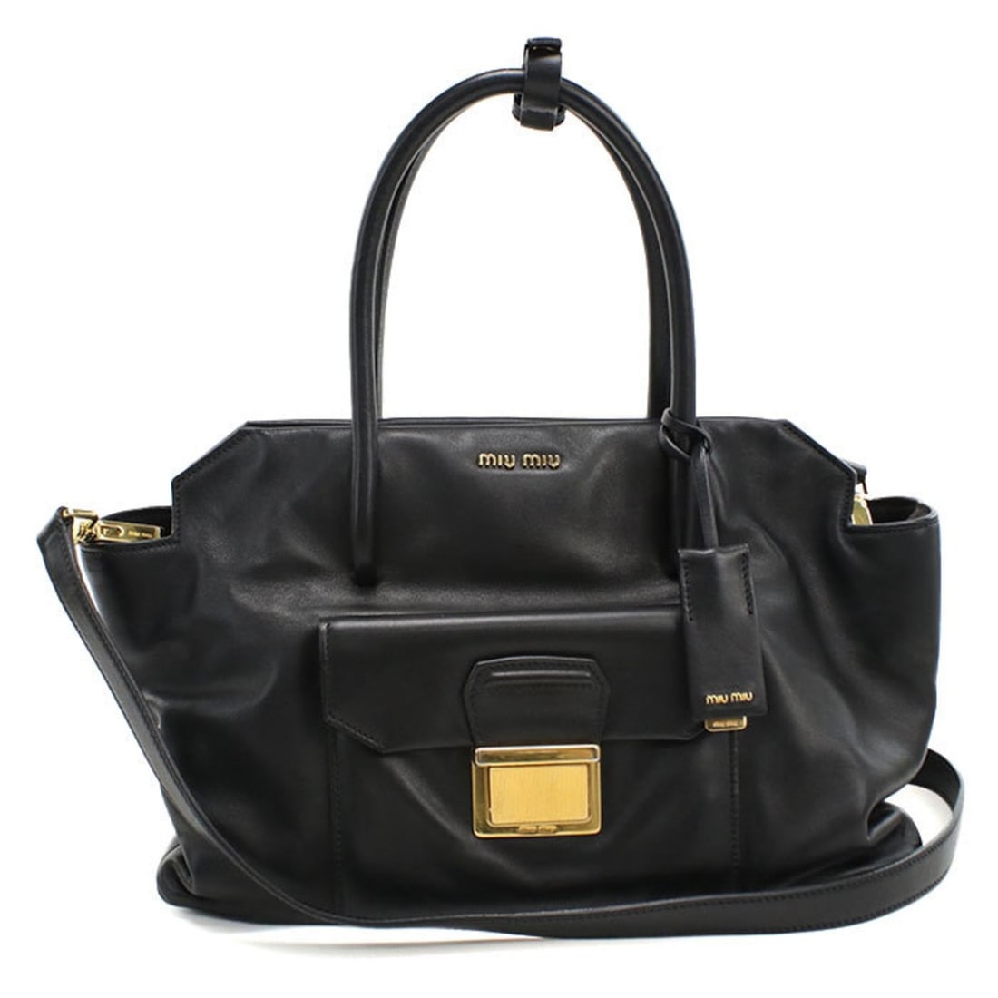 Miu Miu MIU Outlet Tote Bag RN1099 2WAY Women's Black (1 of 20)