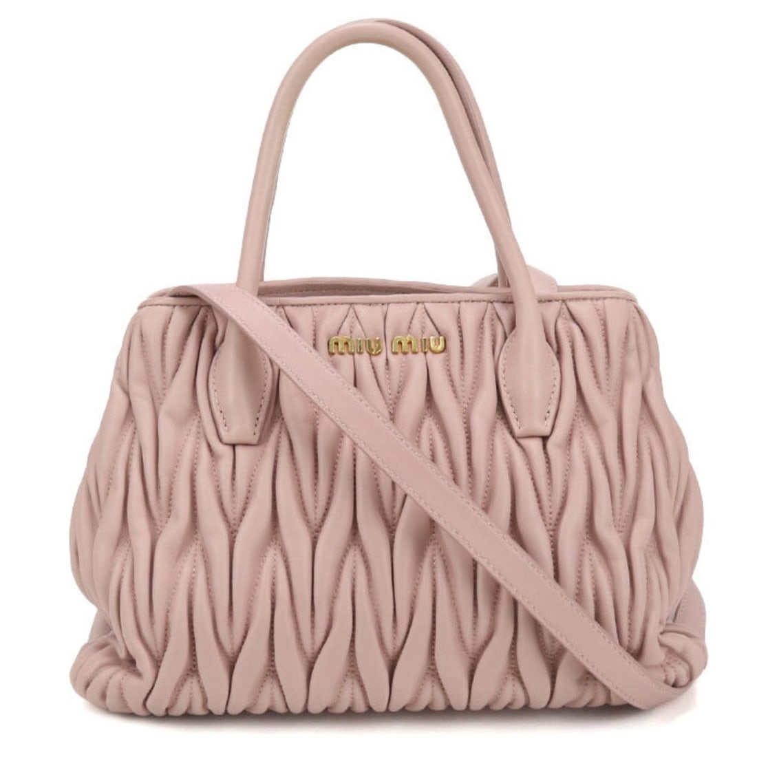 Miu Miu MIU Outlet Tote Bag 2-Way Matelasse Women's Pink: --- Catalog ---Category: SizeSize (HxWxD): 19cm x 26cm x 14cm / 7.48'' x 10.23'' x 5.51''Category: DesignType: Tote bagColor: PinkGender: WomenMaterial: Leather Hardware Color: GoldLeather/Fur Type: L
