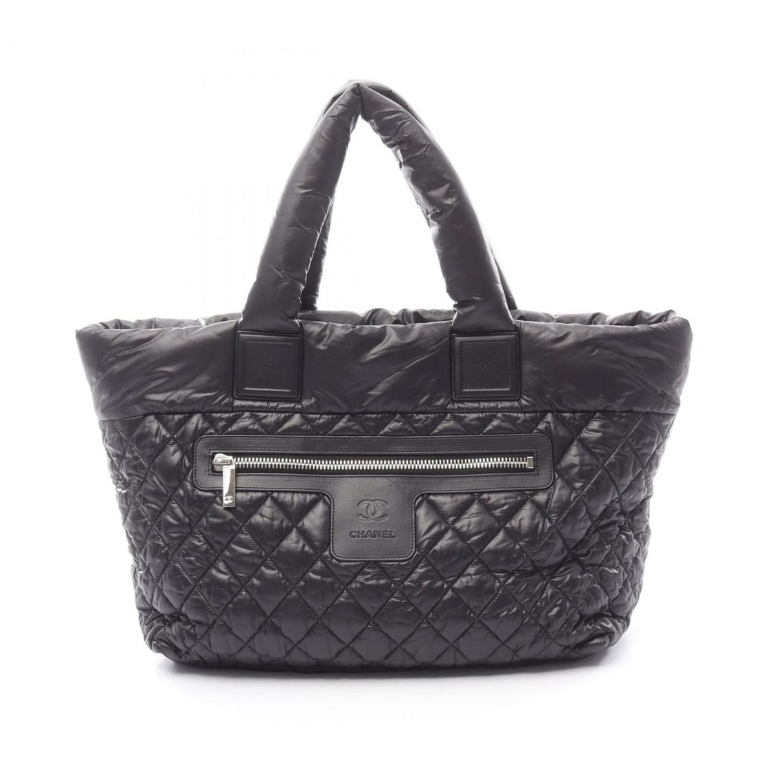 CHANEL Coco Cocoon Tote Bag, Handbag, Nylon and Leather, Women's, Black (1 of 12)