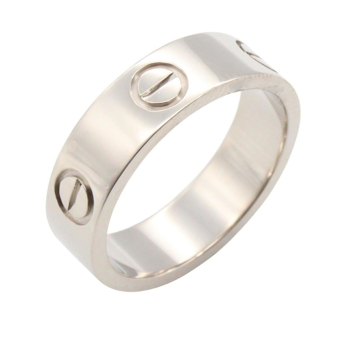 Cartier Love Ring, 18K White Gold, for Men and Women, Silver: --- Catalog ---Category: SizeJP Size: 10.5US Size: 5.5Category: DesignType: Band ringColor: SilverGender: Men,WomenMaterial: White gold (18K)Category: GeneralBrand: Cartier--- Item List ---Section: Co