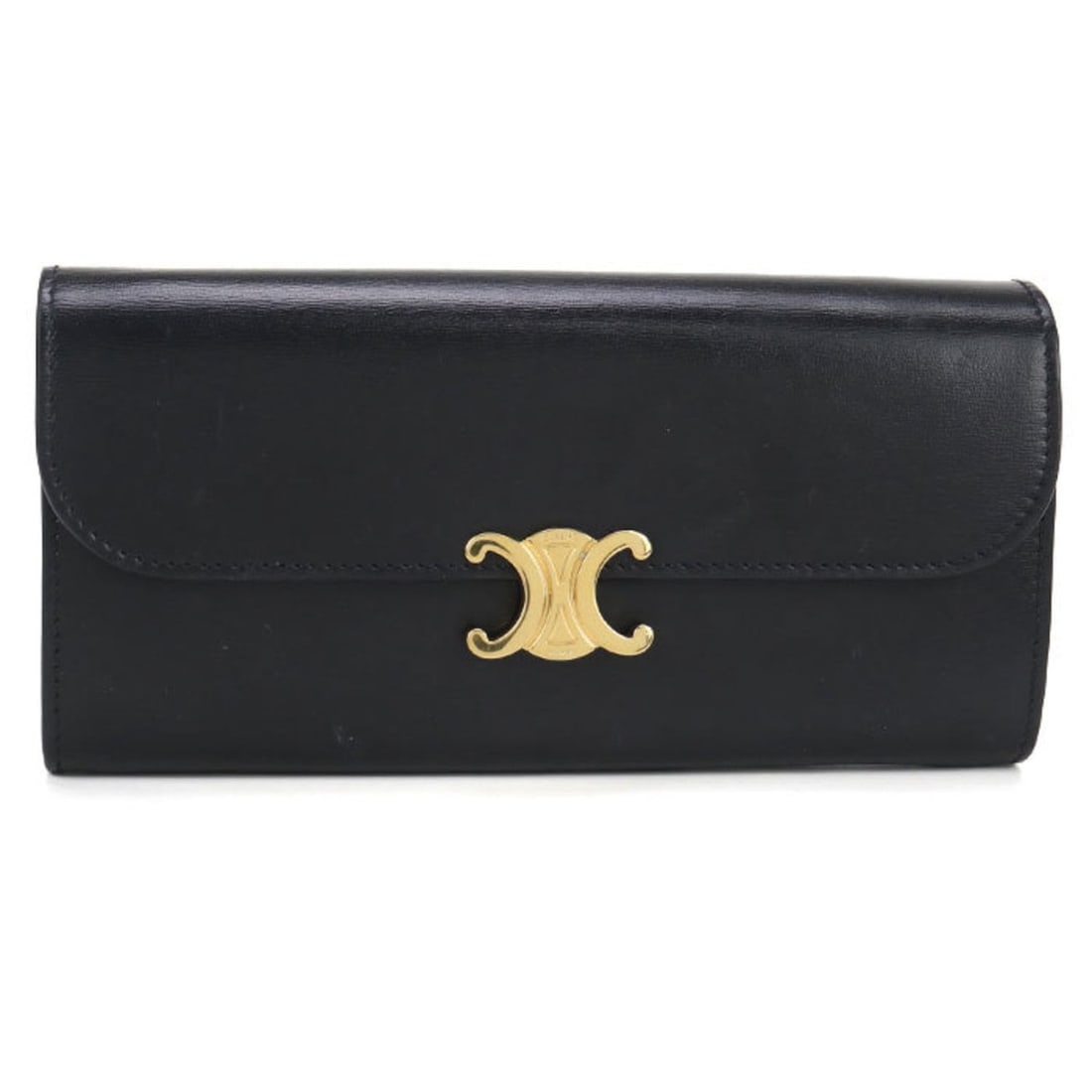 CELINE Triomphe Large Wallet, Black, 10E313DPV.38NO, Bifold, Women's: --- Catalog ---Category: SizeSize (HxWxD): 9.5cm x 19cm x 3.5cm / 3.74'' x 7.48'' x 1.37''Category: DesignType: Long wallet (bi-fold)Color: BlackGender: WomenSeason: Spring/summerMaterial: Leather Lea