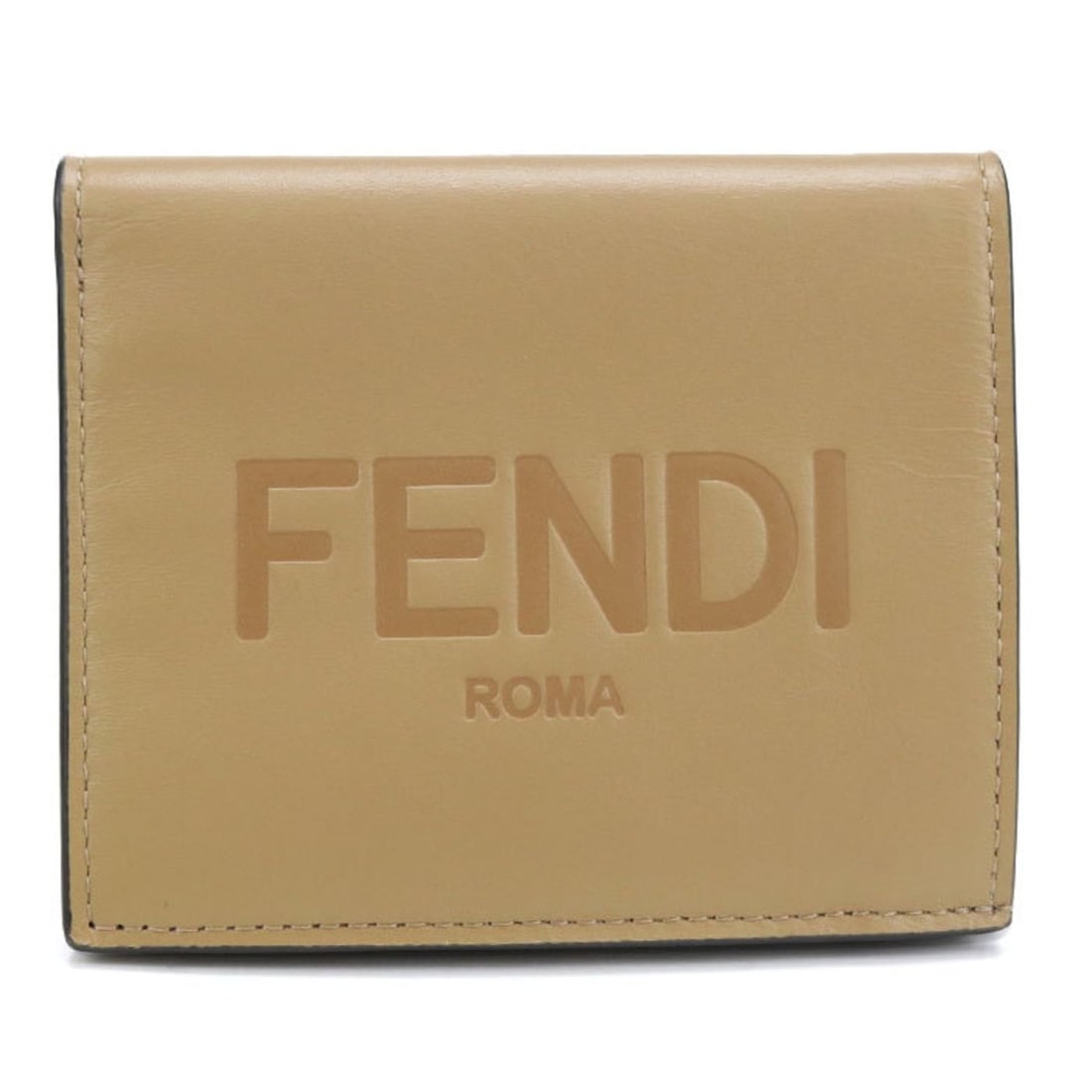 FENDI Women's Beige Bifold Wallet with Coin Pocket 8M0468: --- Catalog ---Category: SizeSize (HxWxD): 9cm x 10.5cm x 1.5cm / 3.54'' x 4.13'' x 0.59''Category: DesignType: Wallet (bi-fold)Color: BeigeGender: WomenMaterial: Leather Inner Pocket: Bill slot 1, Co