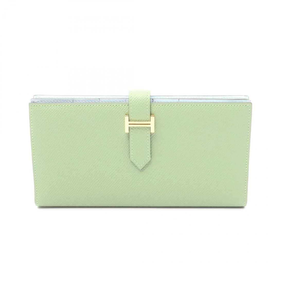Hermes Hermès Bearn Soufflet Verso Bifold Long Wallet, Leather, Epsom Women's, Green, Blue, Blue: --- Catalog ---Category: SizeSize (HxWxD): 9cm x 17.5cm x 2cm / 3.54'' x 6.88'' x 0.78''Category: DesignType: Long wallet (bi-fold)Color: Blue, GreenGender: WomenMaterial: Epsom leather , Leather Cate