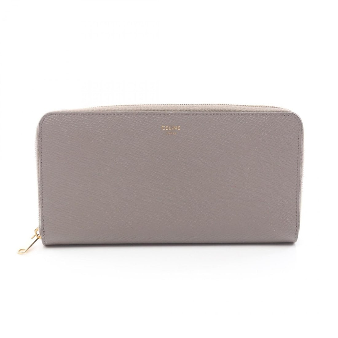 Celine round long wallet, leather, women's, beige (1 of 12)