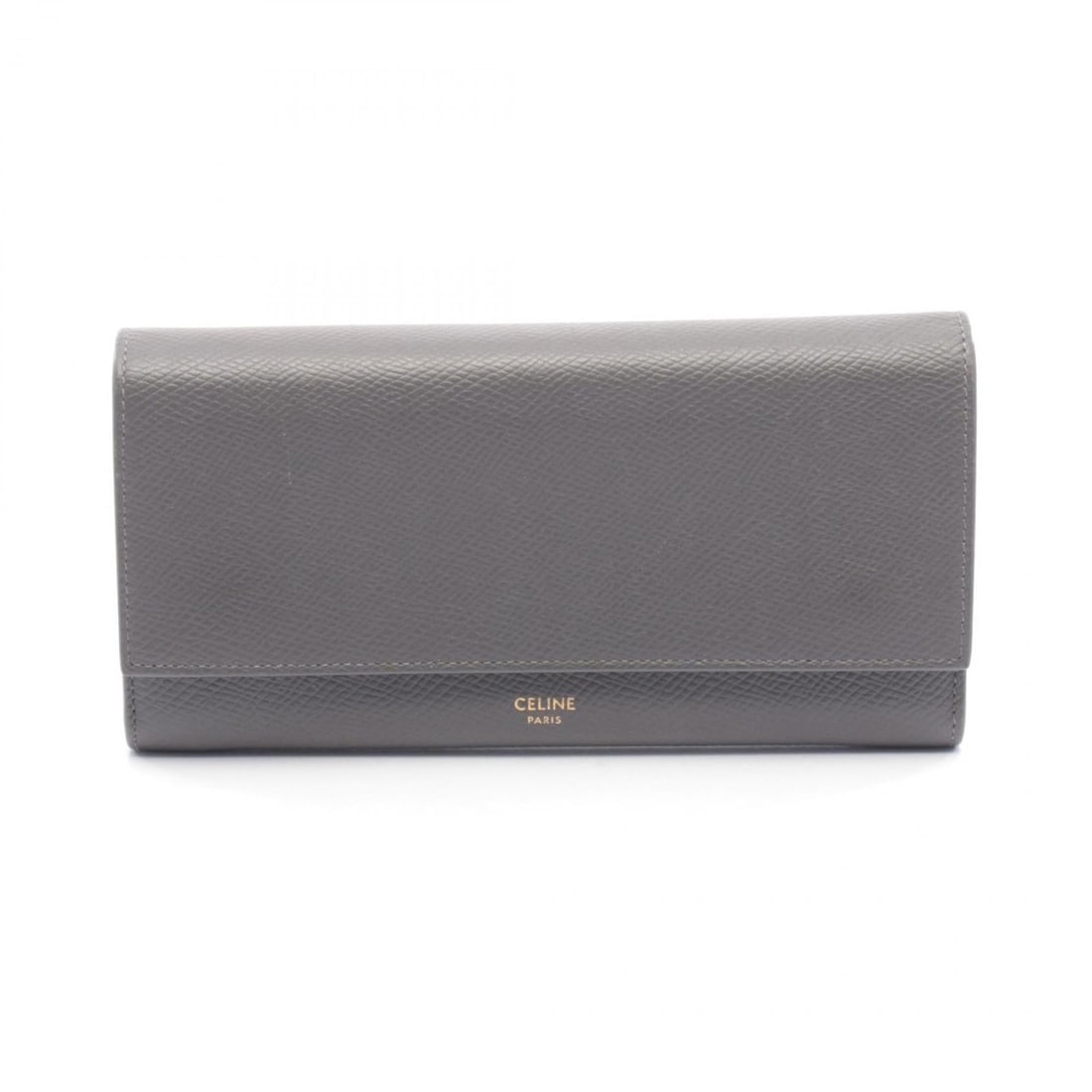 Celine Large Flap Wallet, Bi-fold Long Leather, Women's, Gray, 10B563BEL (1 of 13)