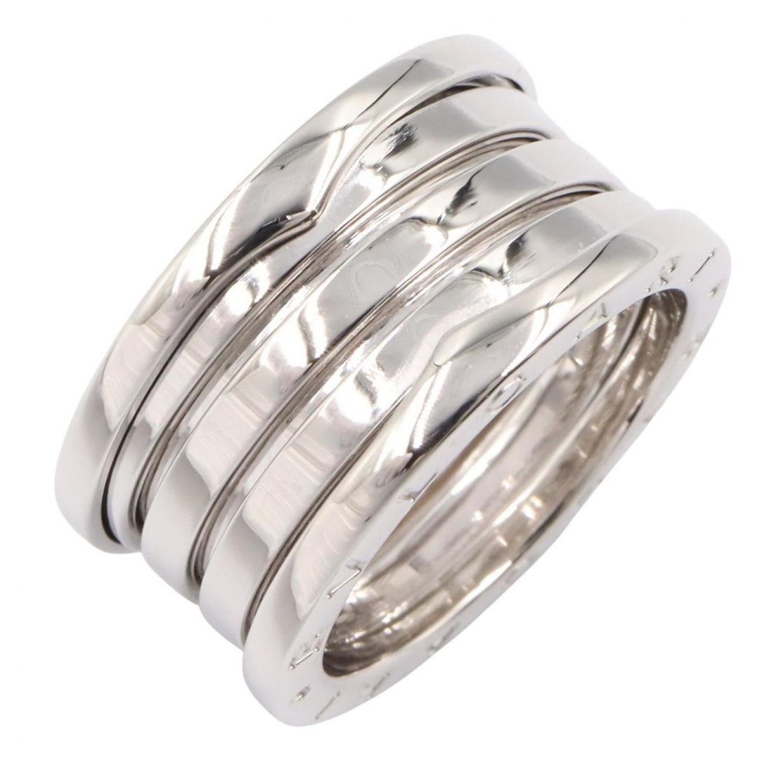 BVLGARI B-zero1 4-Band Ring in 18K White Gold for Men and Women, Silver: --- Catalog ---Category: SizeJP Size: 16US Size: 8Category: DesignType: Band ringColor: SilverGender: Men,WomenMaterial: White gold (18K)Category: GeneralBrand: Bvlgari--- Item List ---Section: Condit