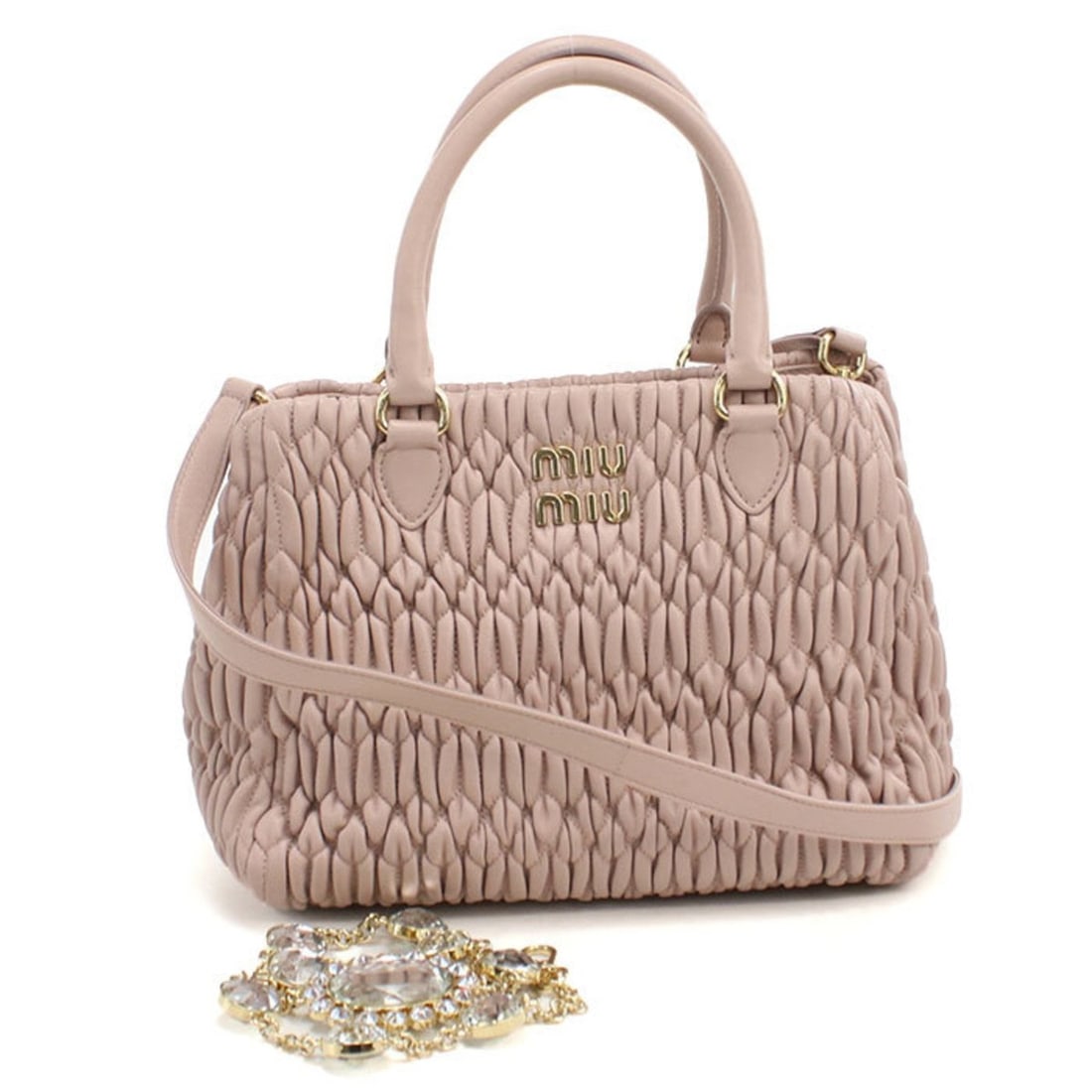 Miu Miu MIU Outlet Tote Bag 2-Way Matelasse Women's Pink: --- Catalog ---Category: SizeSize (HxWxD): 18cm x 24cm x 12cm / 7.08'' x 9.44'' x 4.72''Category: DesignType: Tote bagColor: PinkGender: WomenMaterial: Leather Leather/Fur Type: LambskinCategory: Gene