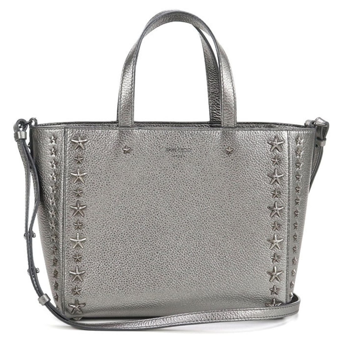 JIMMY CHOO 2-Way Star Stud Tote Bag, Silver, Women's (1 of 16)