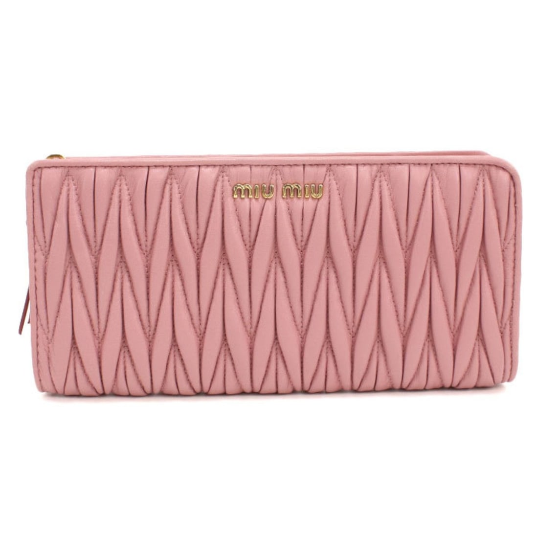 Miu Miu MIU Outlet Long Wallet with L-Shaped Zipper, 5ML010 N88 F0028, Matelasse, Women's, Pink: --- Catalog ---Category: SizeSize (HxWxD): 10cm x 20cm x 2.5cm / 3.93'' x 7.87'' x 0.98''Category: DesignType: Long wallet (bi-fold)Color: PinkGender: WomenMaterial: Leather Leather/Fur Type: Lambskin