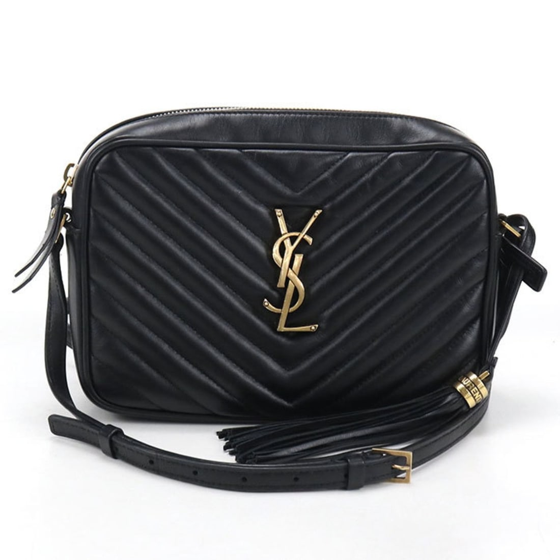 SAINT LAURENT Crossbody Shoulder Bag 612544 Camera Lou Women's Black: --- Catalog ---Category: SizeSize (HxWxD): 15cm x 22cm x 5.5cm / 5.9'' x 8.66'' x 2.16''Category: DesignType: Shoulder bagColor: BlackGender: WomenMaterial: Leather Leather/Fur Type: CalfskinCategory:
