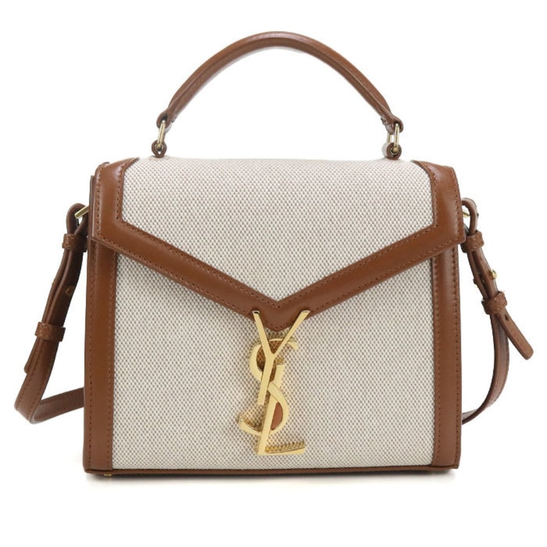 SAINT LAURENT Cassandra 2-Way Handbag, 623930, Women's, Ivory: --- Catalog ---Category: SizeSize (HxWxD): 17cm x 20cm x 6.5cm / 6.69'' x 7.87'' x 2.55''Category: DesignType: HandbagColor: IvoryGender: WomenMaterial: Leather Leather/Fur Type: LambskinCategory: Gen
