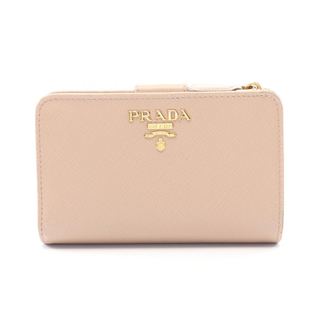 Prada Saffiano Metal Bifold Wallet, Women's, Beige, Leather, 1ML225: --- Catalog ---Category: SizeSize (HxWxD): 9cm x 14cm x 3.5cm / 3.54'' x 5.51'' x 1.37''Category: DesignType: Wallet (bi-fold)Color: BeigeGender: WomenMaterial: Saffiano triangle Category: GeneralMPN: