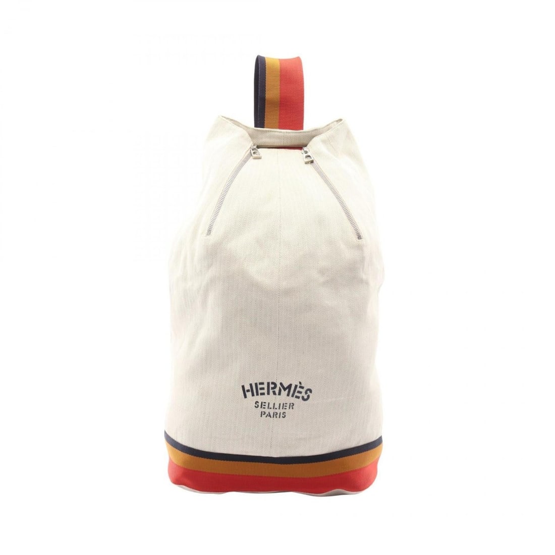 Hermes Hermès Cavalier Shoulder Bag/Handbag, Canvas Toile Chevron, Women's, Ivory, Multicolor: --- Catalog ---Category: SizeSize (HxWxD): 51cm x 29cm x 20cm / 20.07'' x 11.41'' x 7.87''Category: DesignType: Handbag, Shoulder bagColor: Ivory, Multi-colorGender: WomenMaterial: Toile chevron , Can