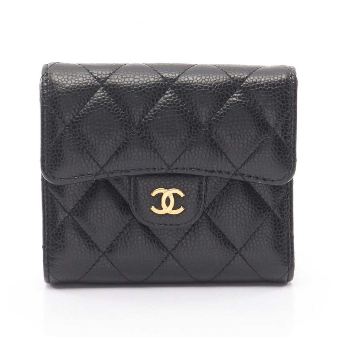 CHANEL Classic Small Flap Wallet, Tri-fold Calfskin Leather, Women's, Black: --- Catalog ---Category: SizeSize (HxWxD): 10cm x 11.5cm x 3cm / 3.93'' x 4.52'' x 1.18''Category: DesignType: Wallet (tri-fold)Color: BlackGender: WomenMaterial: Leather Leather/Fur Type: CalfskinCat