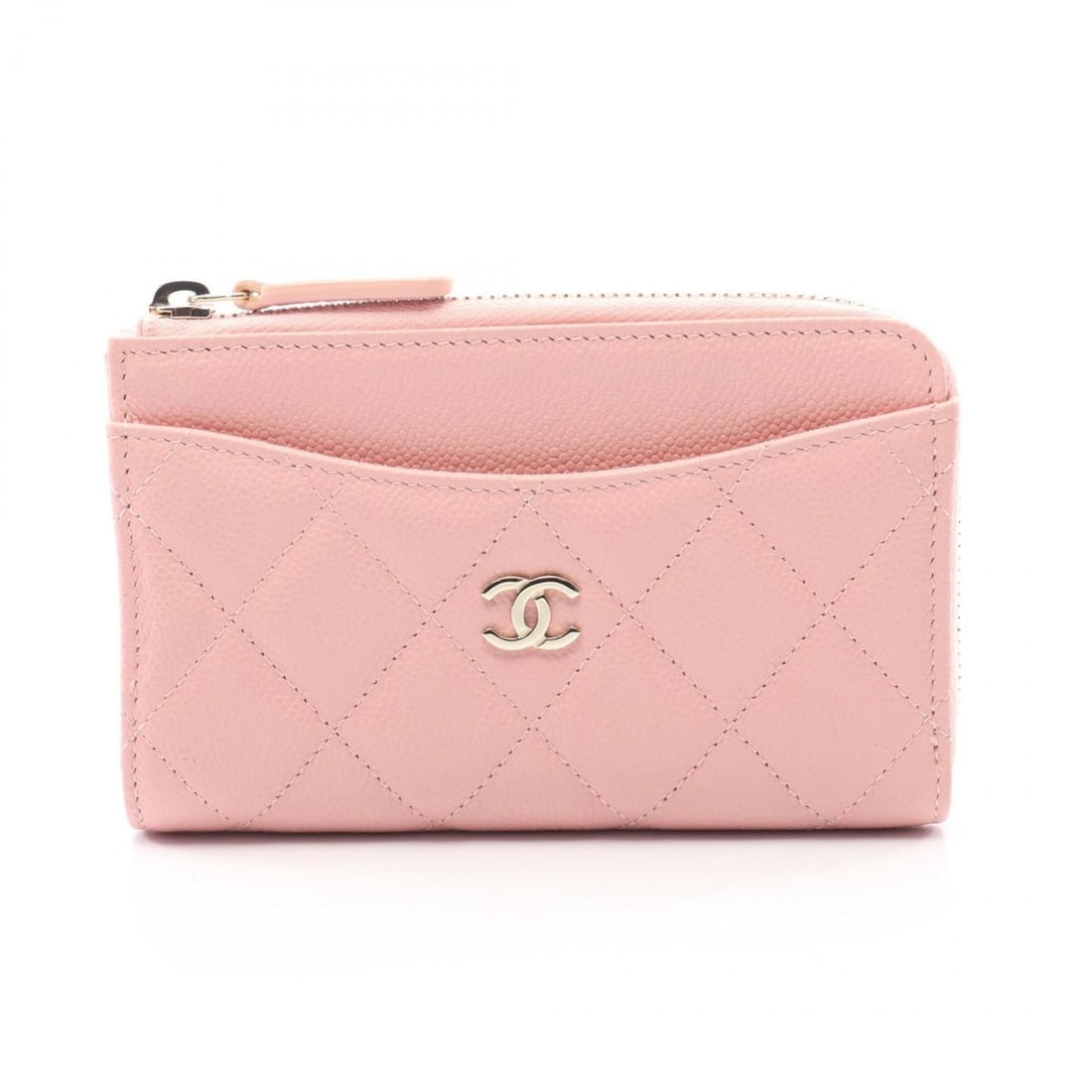CHANEL Matelasse Wallet/Coin Purse, Calfskin Leather, Women's, Pink, AP3179 (1 of 17)