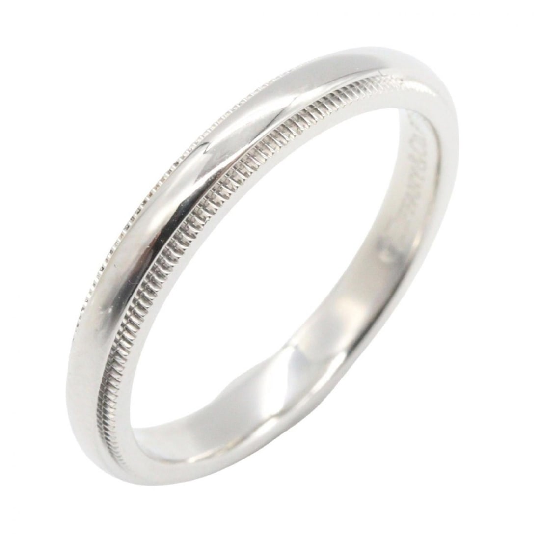 Tiffany & Co. Milgrain Ring, Pt950 Platinum, Men's and Women's, Silver: --- Catalog ---Category: SizeJP Size: 15US Size: 7.5Category: DesignType: Band ringColor: SilverGender: Men,WomenMaterial: Platinum 950Category: GeneralBrand: Tiffany--- Item List ---Section: Conditio