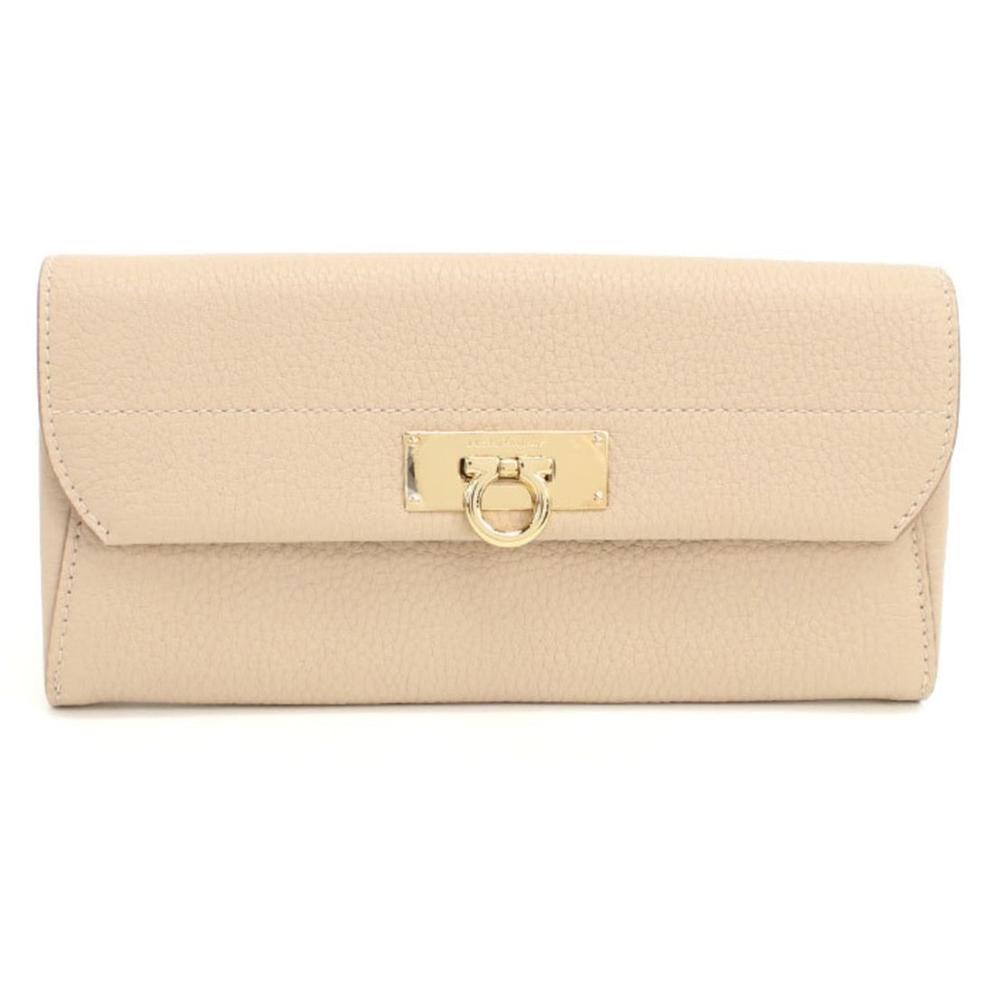 Salvatore Ferragamo FERRAGAMO Ferragamo Gancini Bifold Long Wallet 22 C225 Women's Beige (1 of 10)