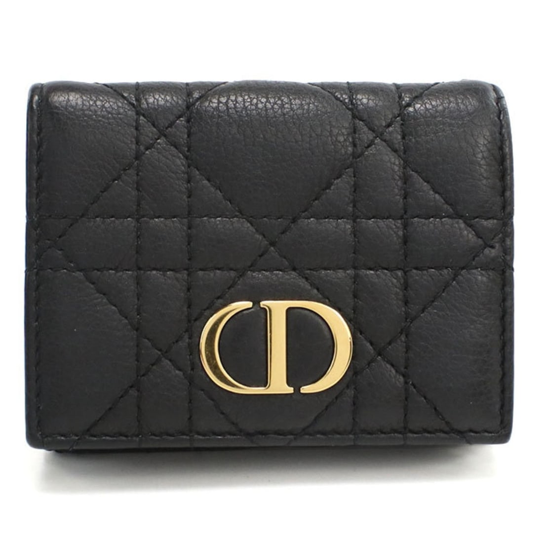 Christian Dior DIOR Dior Caro Tri-fold Wallet for Women, Black: --- Catalog ---Category: SizeSize (HxWxD): 7.5cm x 9.5cm x 3cm / 2.95'' x 3.74'' x 1.18''Category: DesignType: Wallet (tri-fold)Color: BlackGender: WomenMaterial: Leather Leather/Fur Type: CalfskinCat